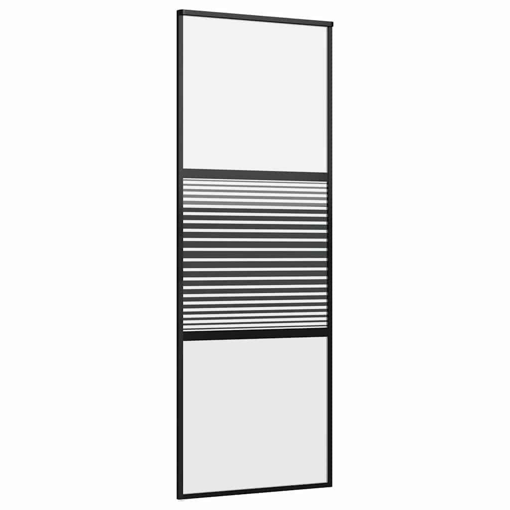 Glazen deur Gestreept Zwart 76 x 2 x 205 cm Aluminium is nu te koop bij PeponiXL, paradijselijk wonen!