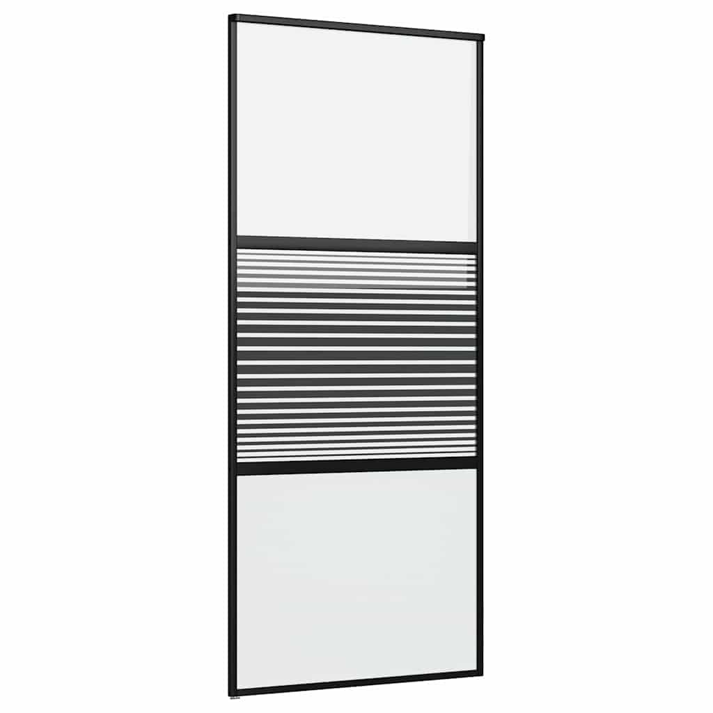 Glazen deur Gestreept Zwart 90 x 2 x 205 cm Aluminium is nu te koop bij PeponiXL, paradijselijk wonen!