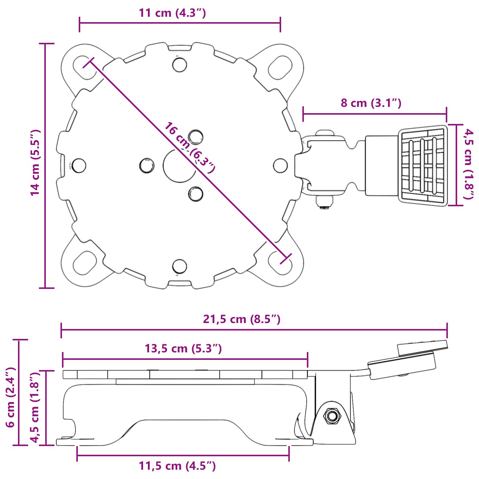 Parasolvoet Zilver 23 x 14 x 6 cm is nu te koop bij PeponiXL, paradijselijk wonen!