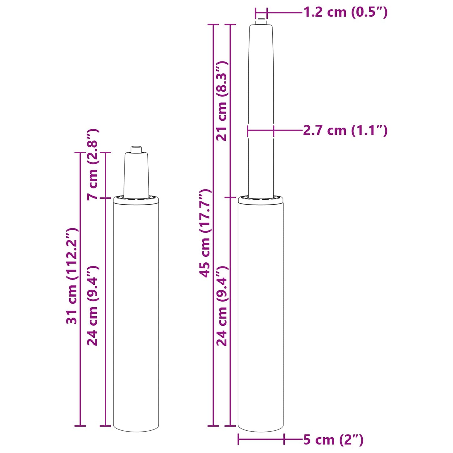 Kantoorstoel gascilinder Zwart 307-447 mm IJzer is nu te koop bij PeponiXL, paradijselijk wonen!
