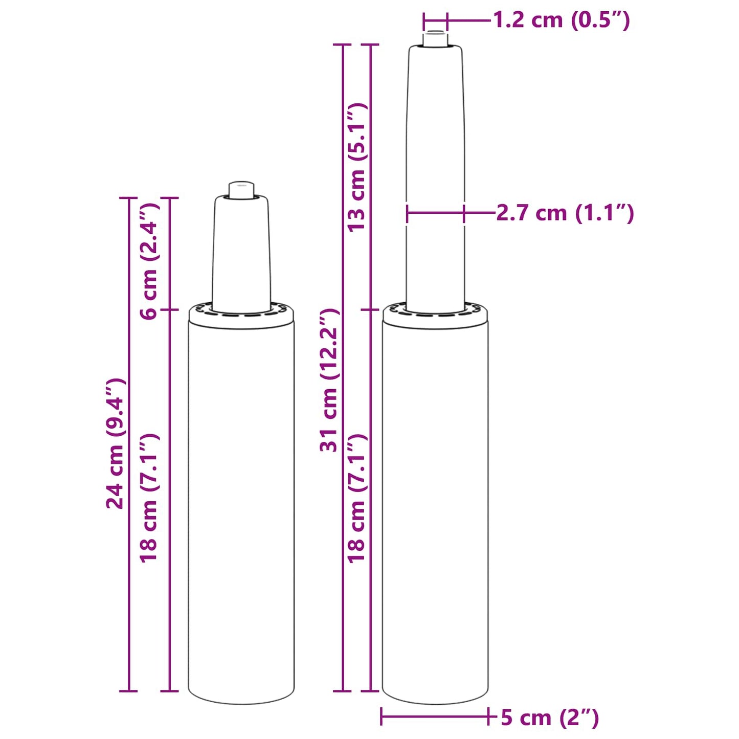Kantoorstoel gascilinder Chroom 239-309 mm IJzer is nu te koop bij PeponiXL, paradijselijk wonen!