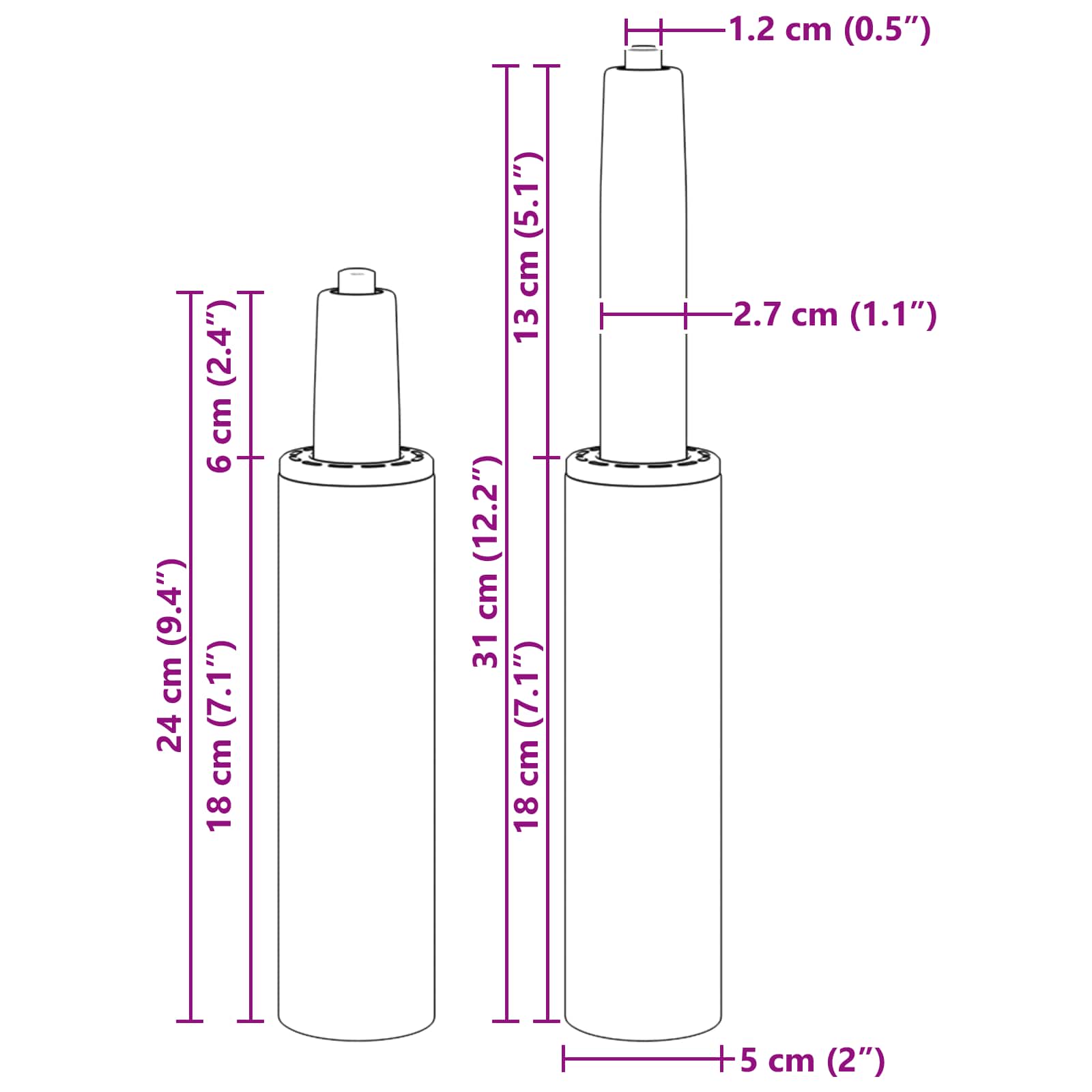 Kantoorstoel gascilinder Chroom 239-309 mm IJzer is nu te koop bij PeponiXL, paradijselijk wonen!