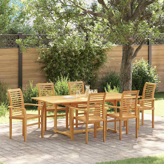 Tuin eettafelset 7 pcs Bruin Massief Teakhout is nu te koop bij PeponiXL, paradijselijk wonen!