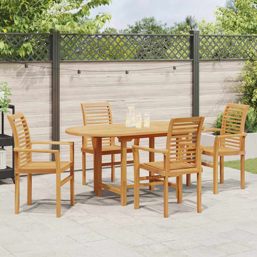 Tuin eettafelset 5 pcs Bruin Massief Teakhout is nu te koop bij PeponiXL, paradijselijk wonen!
