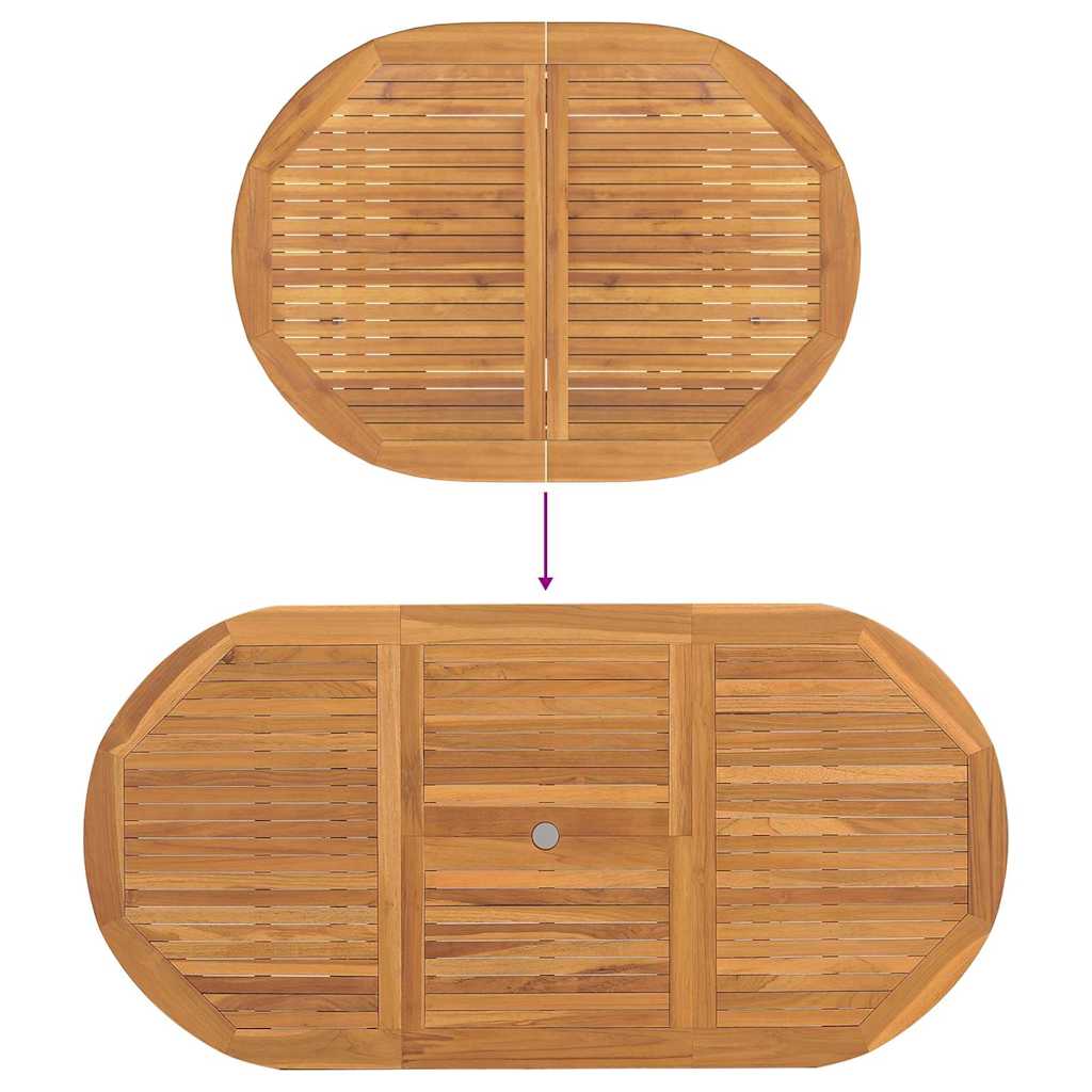 Tuin eettafelset 5 pcs Bruin Massief Teakhout is nu te koop bij PeponiXL, paradijselijk wonen!