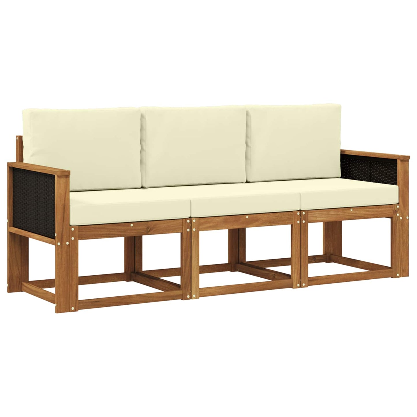 Buiten bankenset met kussen 3 pcs Natuurlijk en Crème is nu te koop bij PeponiXL, paradijselijk wonen!