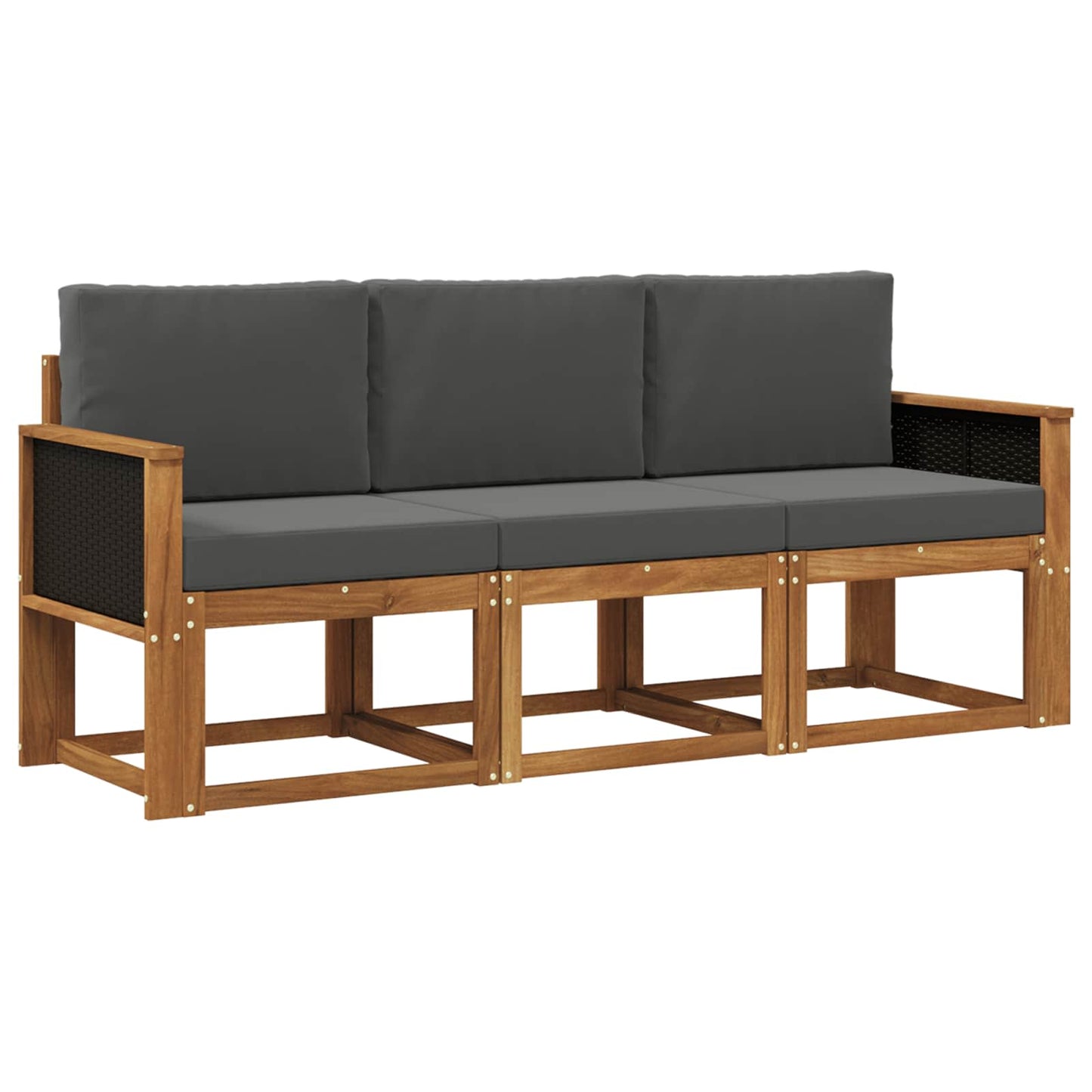 Buiten bankenset met kussen 3 pcs Natuurlijk en Antraciet is nu te koop bij PeponiXL, paradijselijk wonen!
