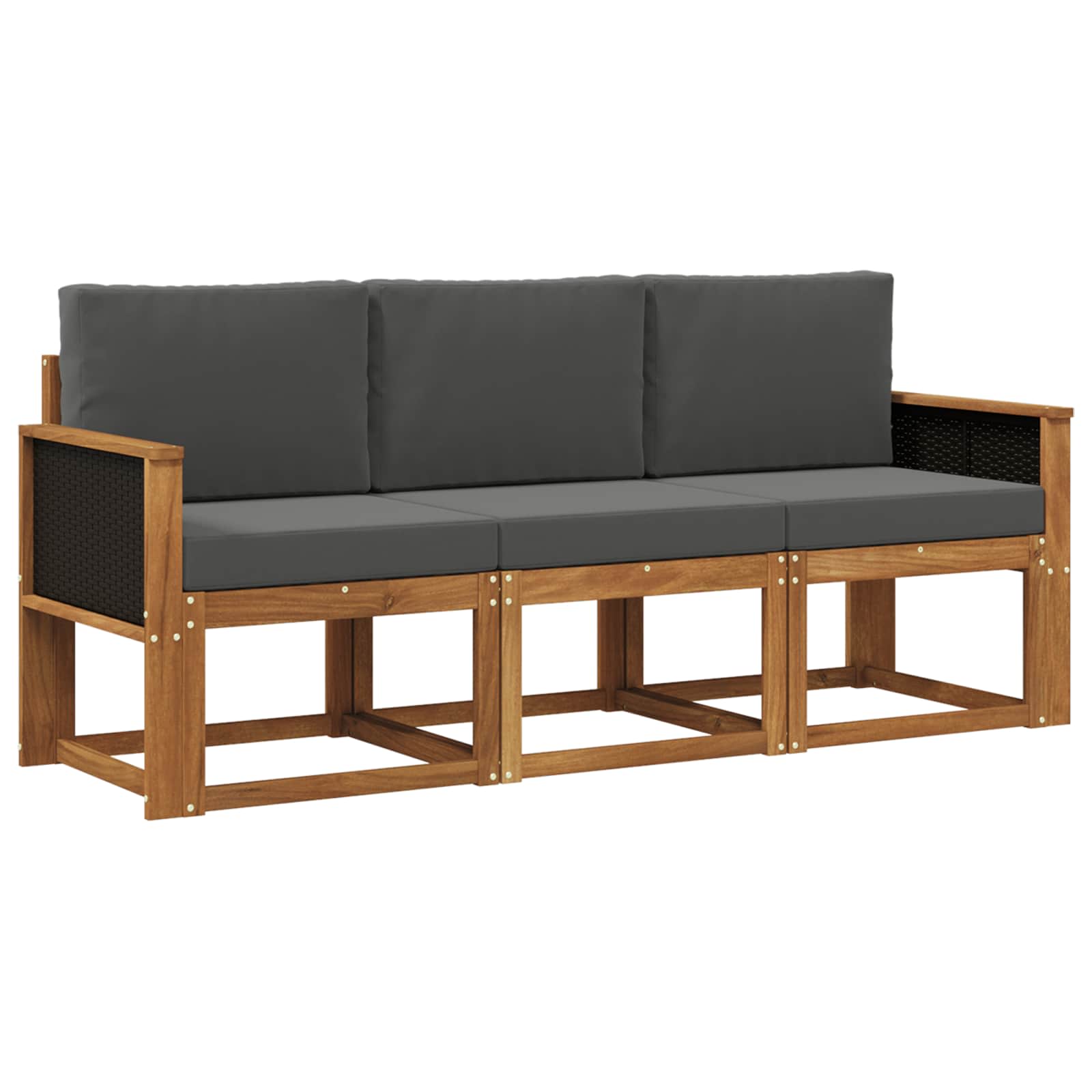 Buiten bankenset met kussen 3 pcs Natuurlijk en Antraciet is nu te koop bij PeponiXL, paradijselijk wonen!