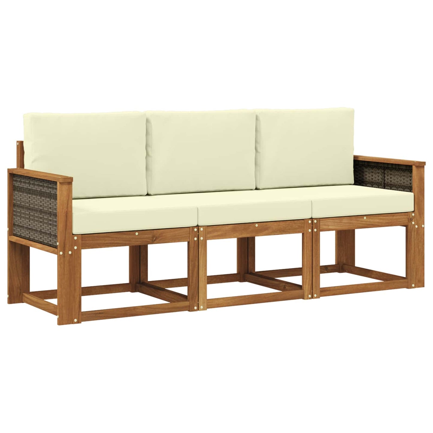 Buiten bankenset met kussen 3 pcs Natuurlijk en Crème is nu te koop bij PeponiXL, paradijselijk wonen!