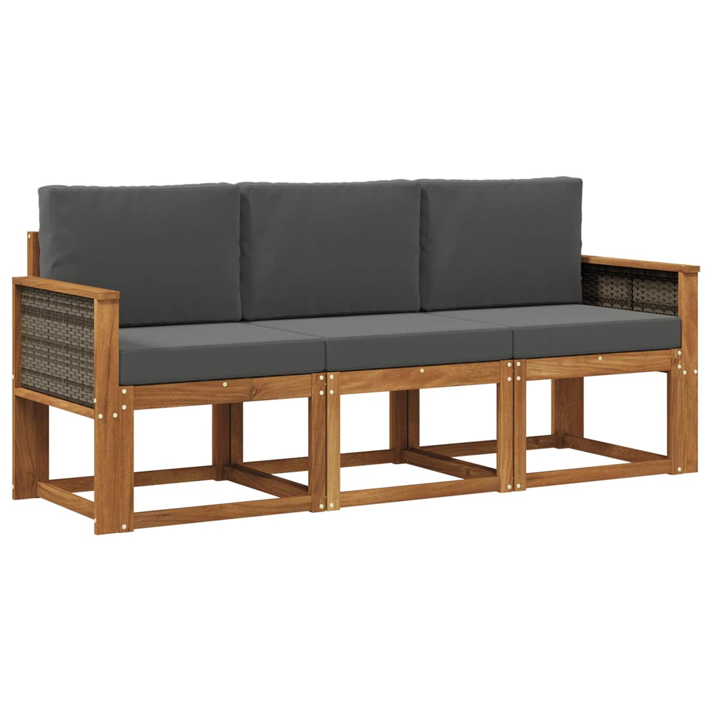 Buiten bankenset met kussen 3 pcs Natuurlijk en Antraciet is nu te koop bij PeponiXL, paradijselijk wonen!