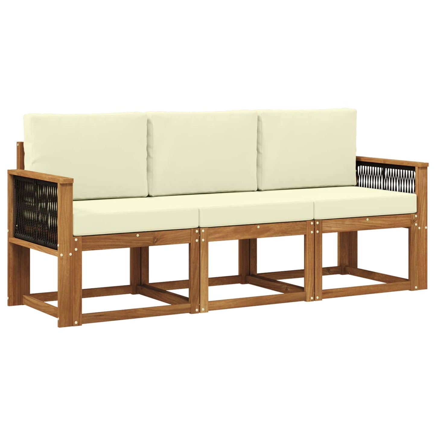 Buiten bankenset met kussen 3 pcs Natuurlijk en Crème is nu te koop bij PeponiXL, paradijselijk wonen!