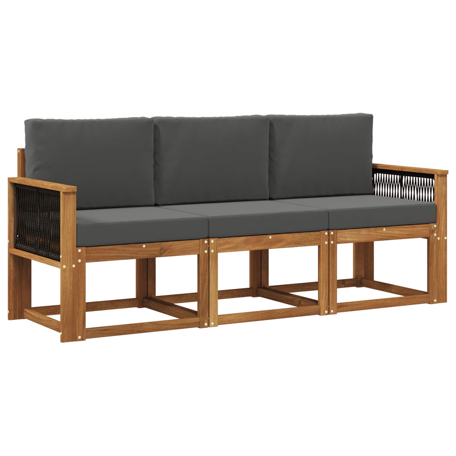 Buiten bankenset met kussen 3 pcs Natuurlijk en Antraciet is nu te koop bij PeponiXL, paradijselijk wonen!