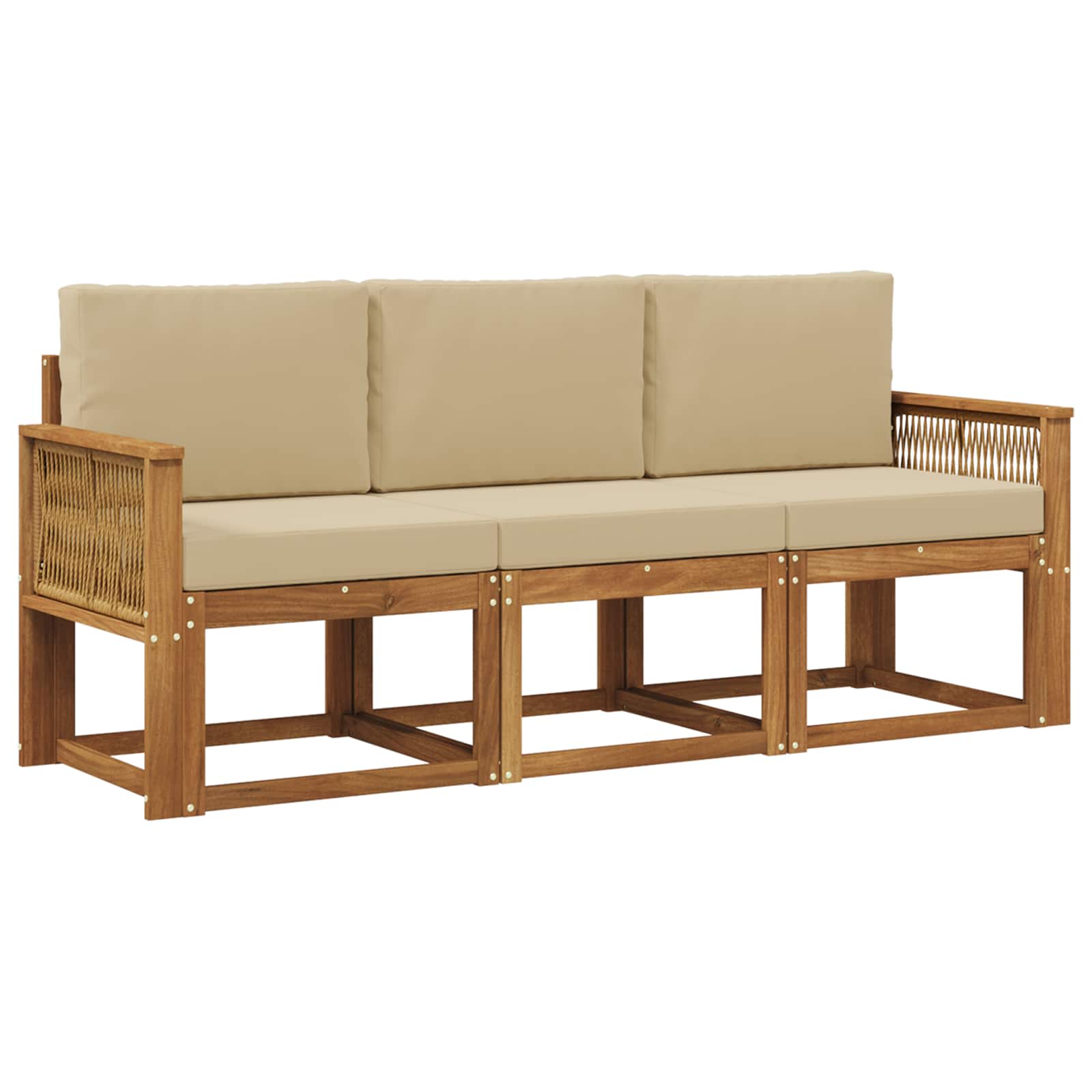Buiten bankenset met kussen 3 pcs Natuurlijk en Beige Polyester is nu te koop bij PeponiXL, paradijselijk wonen!