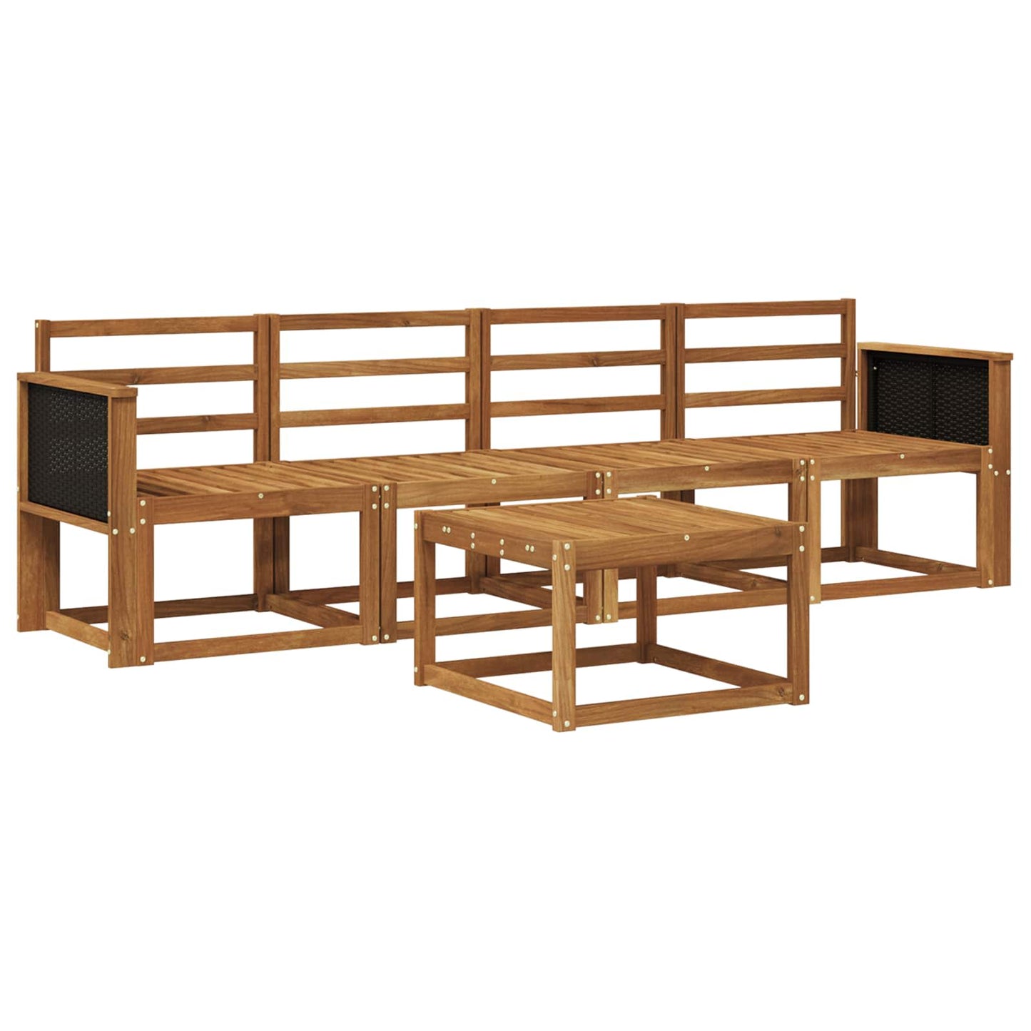 Buiten bankenset 4 pcs Naturel Massief Acaciahout is nu te koop bij PeponiXL, paradijselijk wonen!