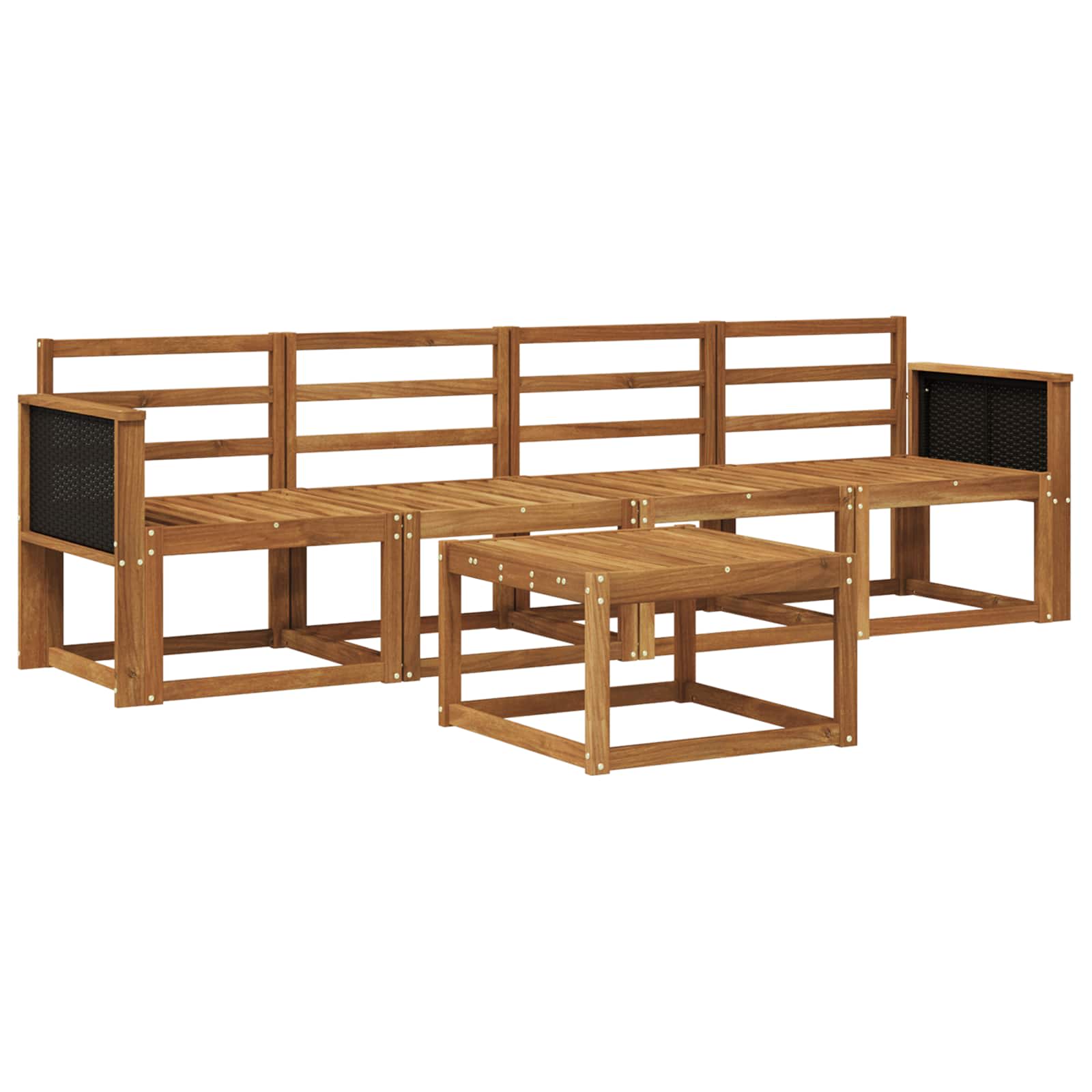 Buiten bankenset 4 pcs Naturel Massief Acaciahout is nu te koop bij PeponiXL, paradijselijk wonen!