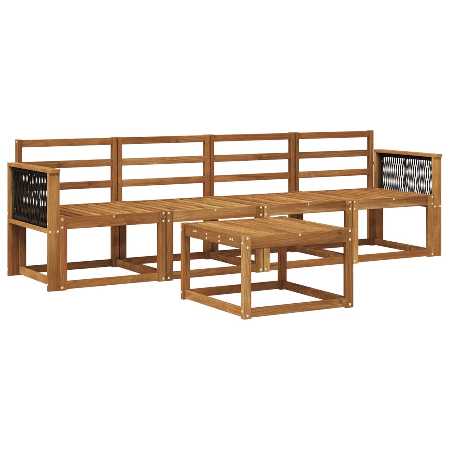 Buiten bankenset 4 pcs Naturel Massief Acaciahout is nu te koop bij PeponiXL, paradijselijk wonen!