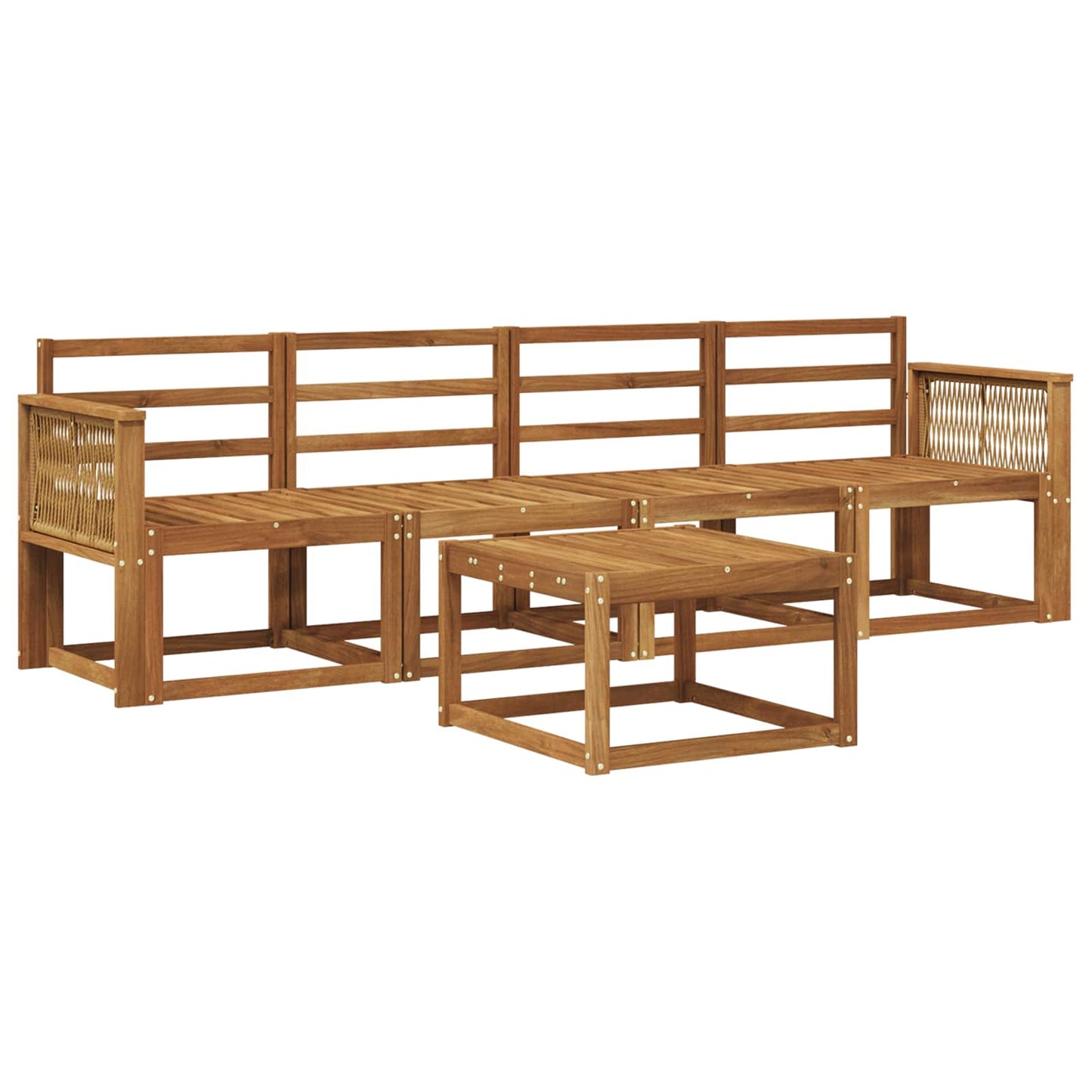 Buiten bankenset 5 pcs Naturel Massief Acaciahout is nu te koop bij PeponiXL, paradijselijk wonen!