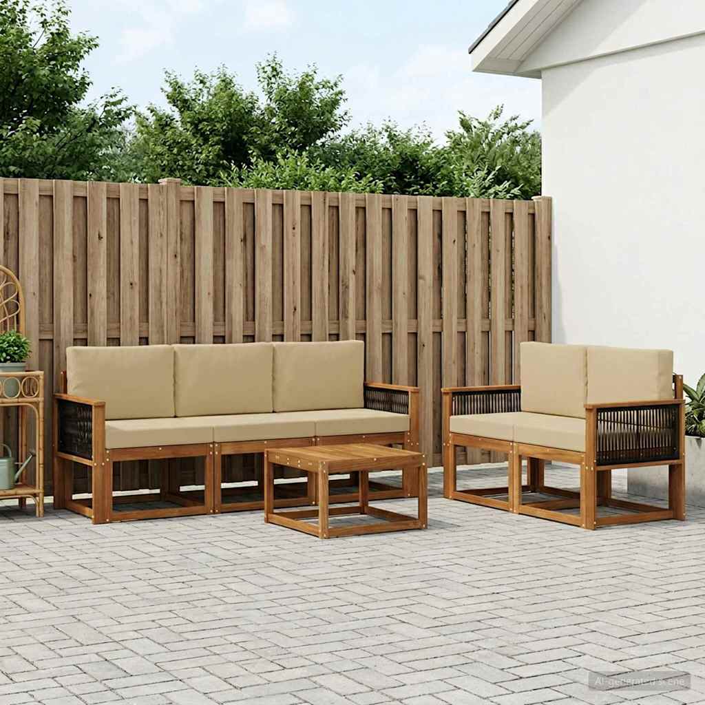 Buiten bankenset met kussen 6 pcs is nu te koop bij PeponiXL, paradijselijk wonen!