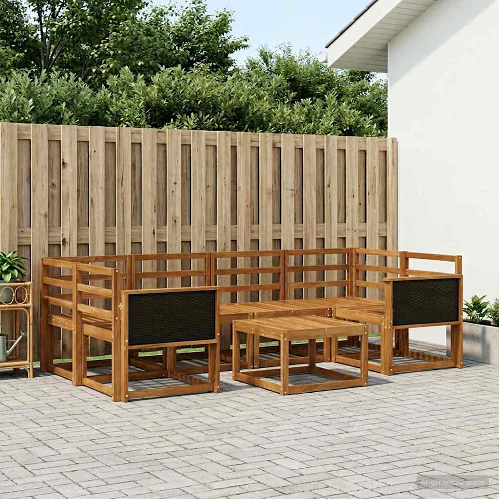 Buiten bankenset 5 pcs Naturel Massief Acaciahout is nu te koop bij PeponiXL, paradijselijk wonen!
