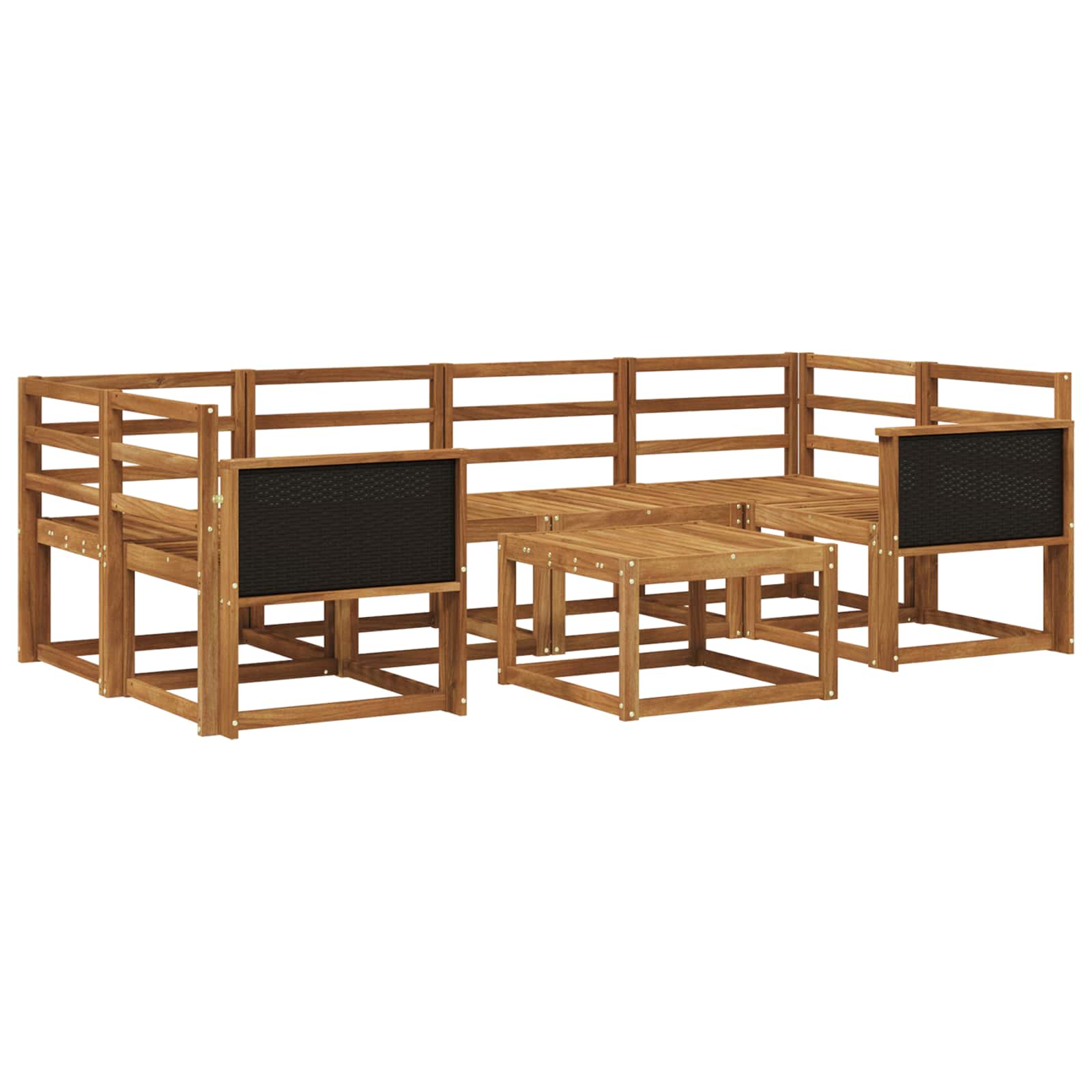 Buiten bankenset 5 pcs Naturel Massief Acaciahout is nu te koop bij PeponiXL, paradijselijk wonen!