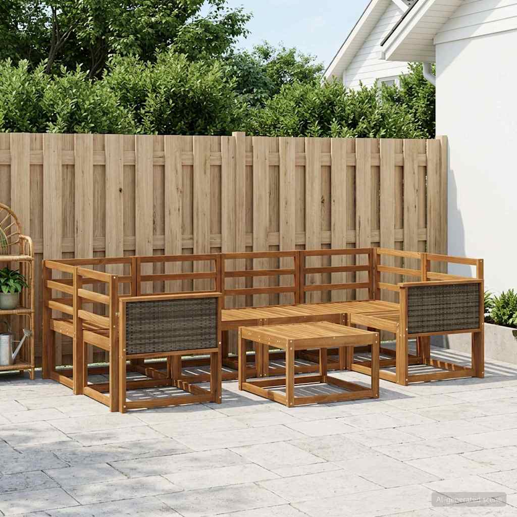 Buiten bankenset 5 pcs Naturel Massief Acaciahout is nu te koop bij PeponiXL, paradijselijk wonen!