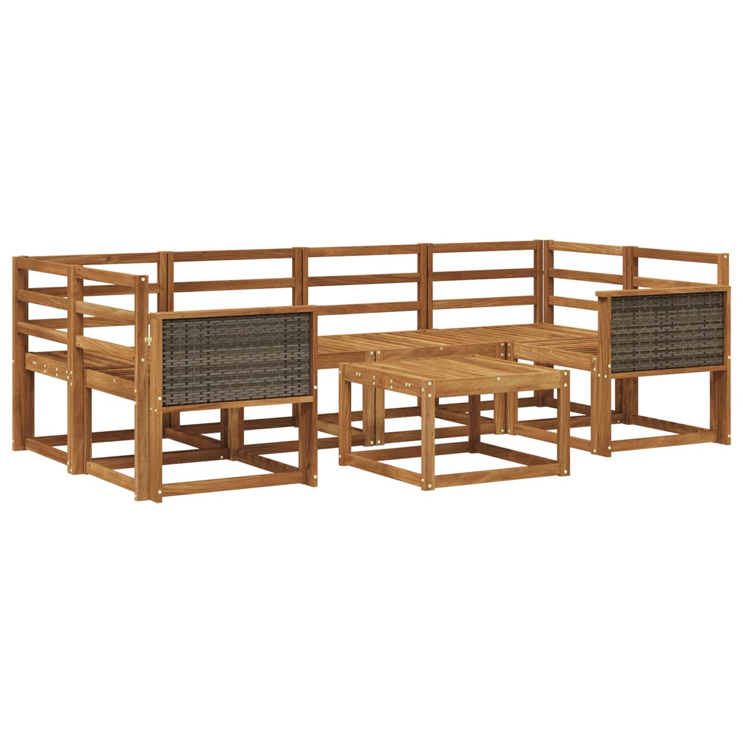 Buiten bankenset 5 pcs Naturel Massief Acaciahout is nu te koop bij PeponiXL, paradijselijk wonen!