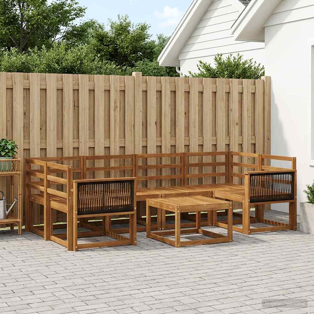 Buiten bankenset 5 pcs Naturel Massief Acaciahout is nu te koop bij PeponiXL, paradijselijk wonen!