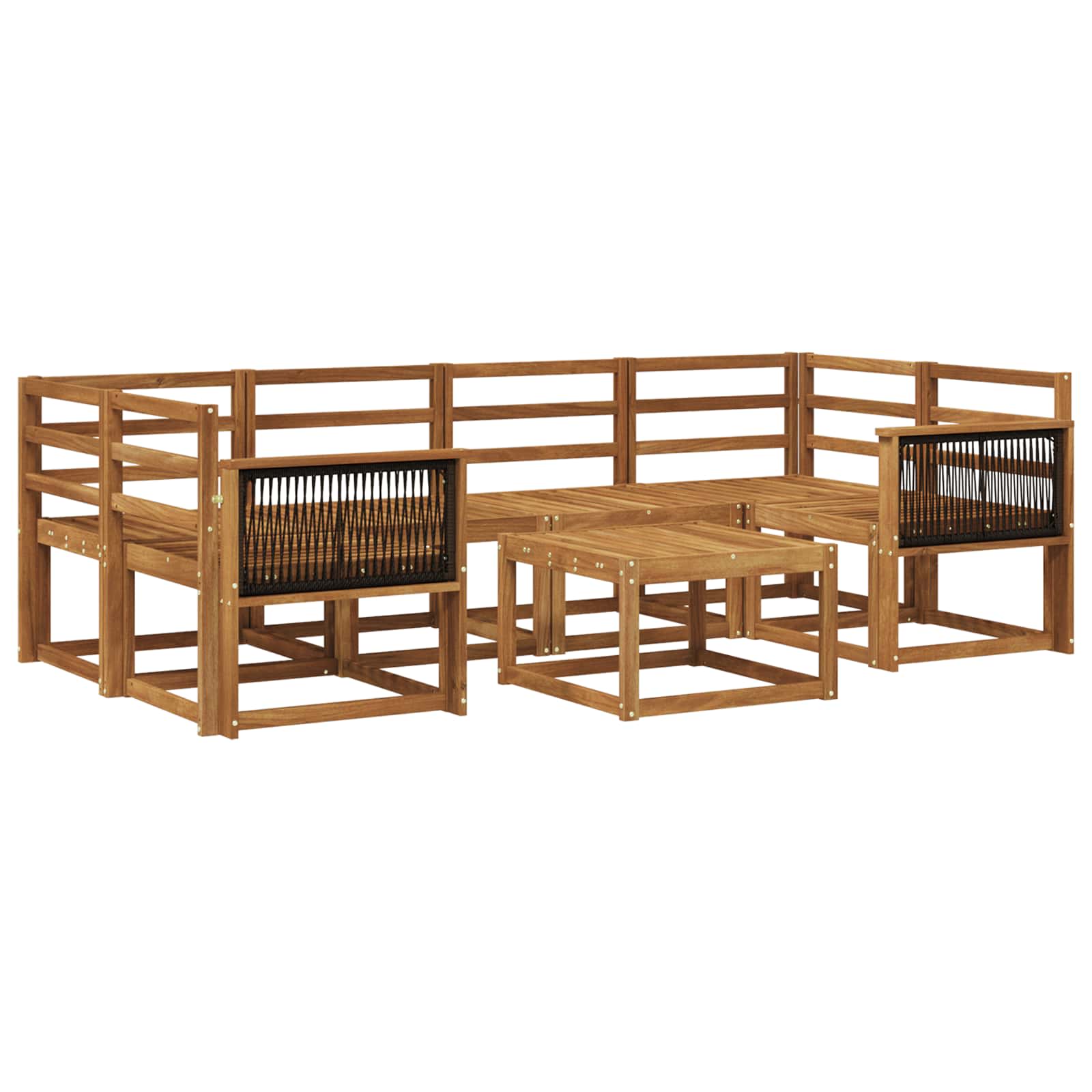 Buiten bankenset 5 pcs Naturel Massief Acaciahout is nu te koop bij PeponiXL, paradijselijk wonen!