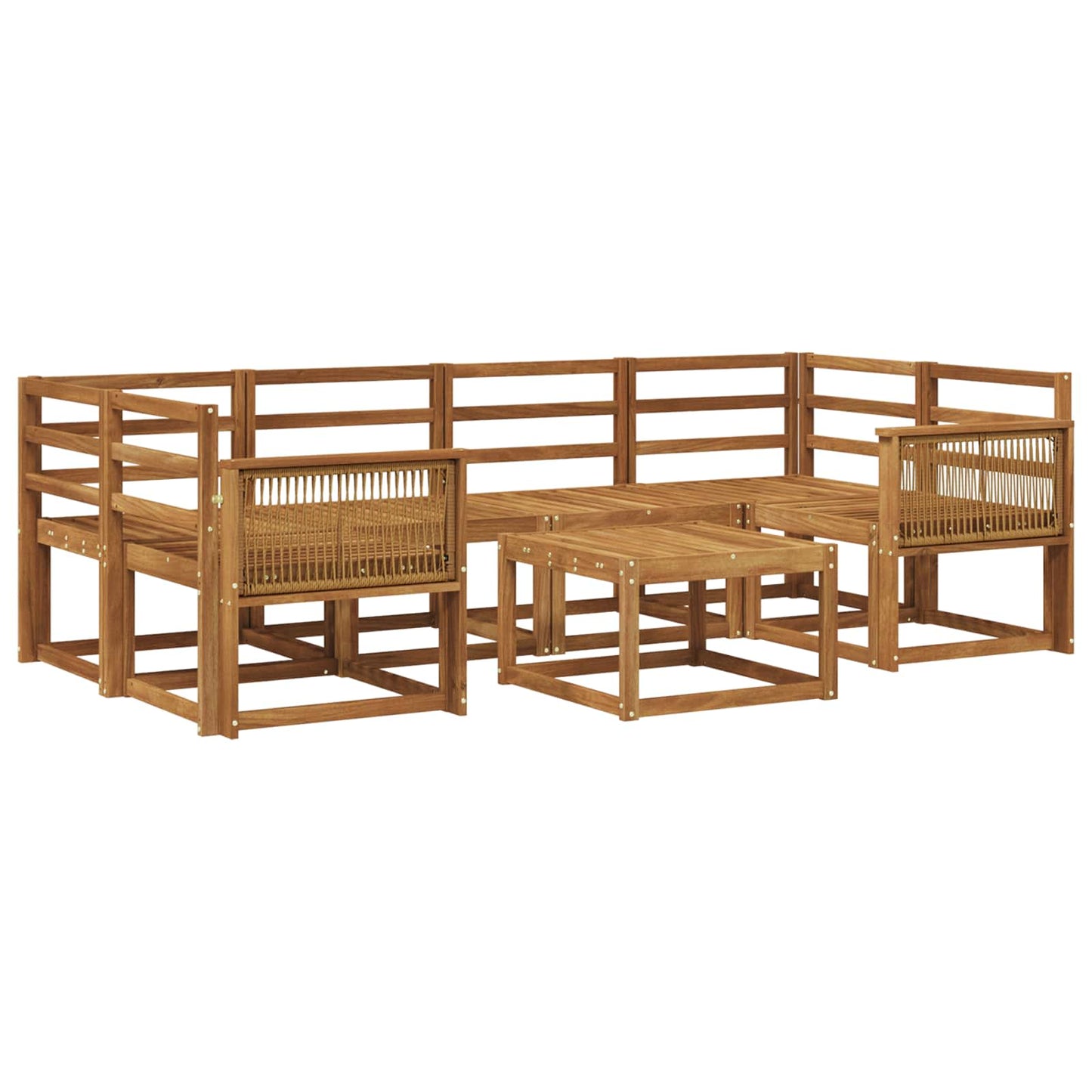 Buiten bankenset 7 pcs Naturel Massief Acaciahout is nu te koop bij PeponiXL, paradijselijk wonen!