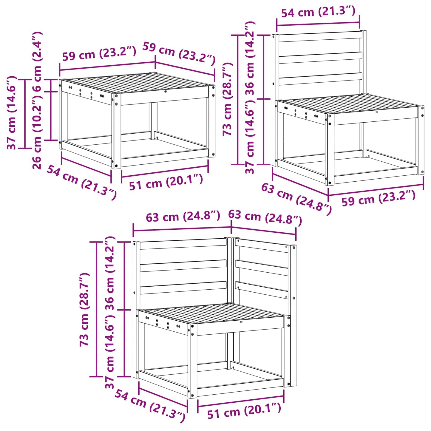 Buiten bankenset 7 pcs Naturel Massief Acaciahout is nu te koop bij PeponiXL, paradijselijk wonen!