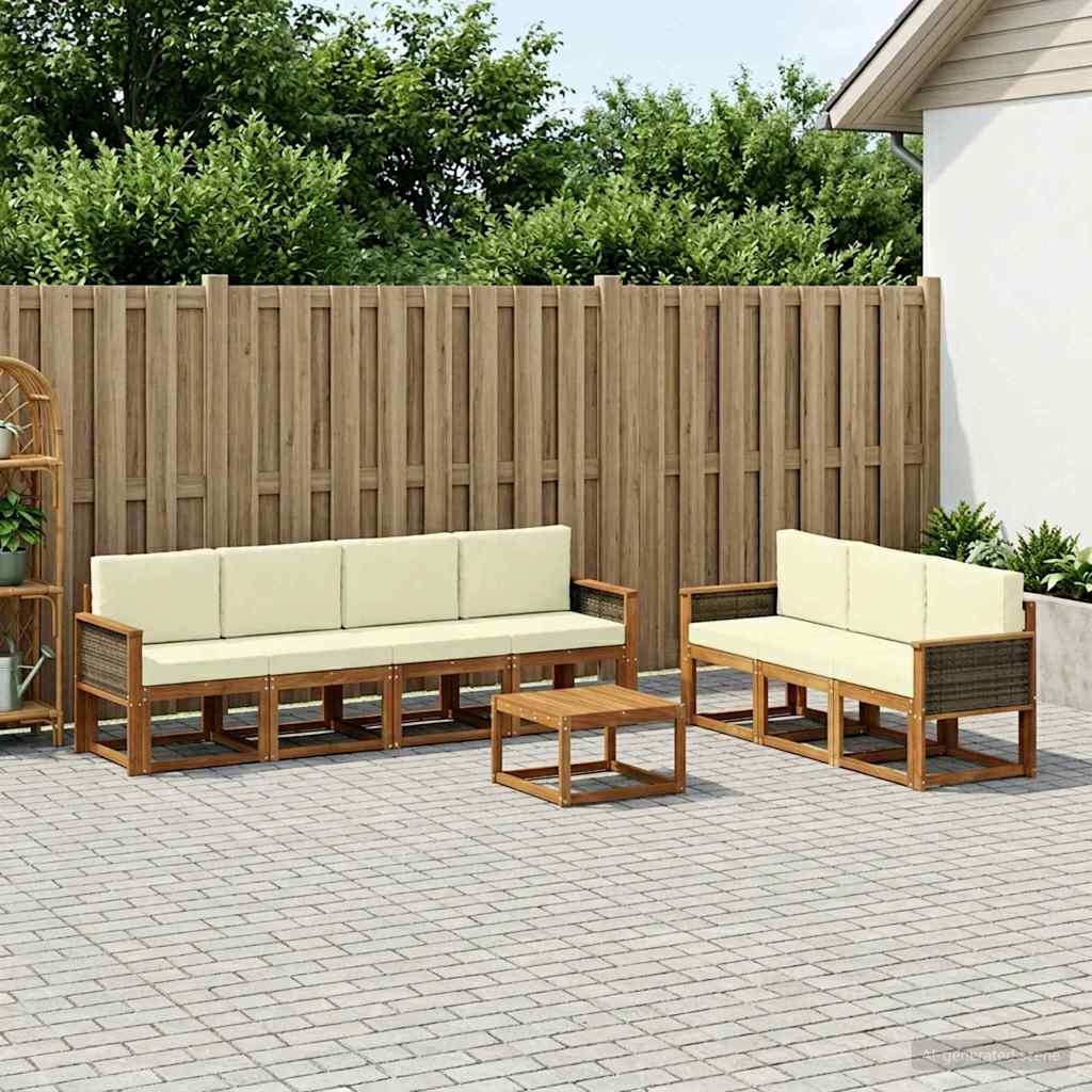 Buiten bankenset met kussen 7 pcs is nu te koop bij PeponiXL, paradijselijk wonen!