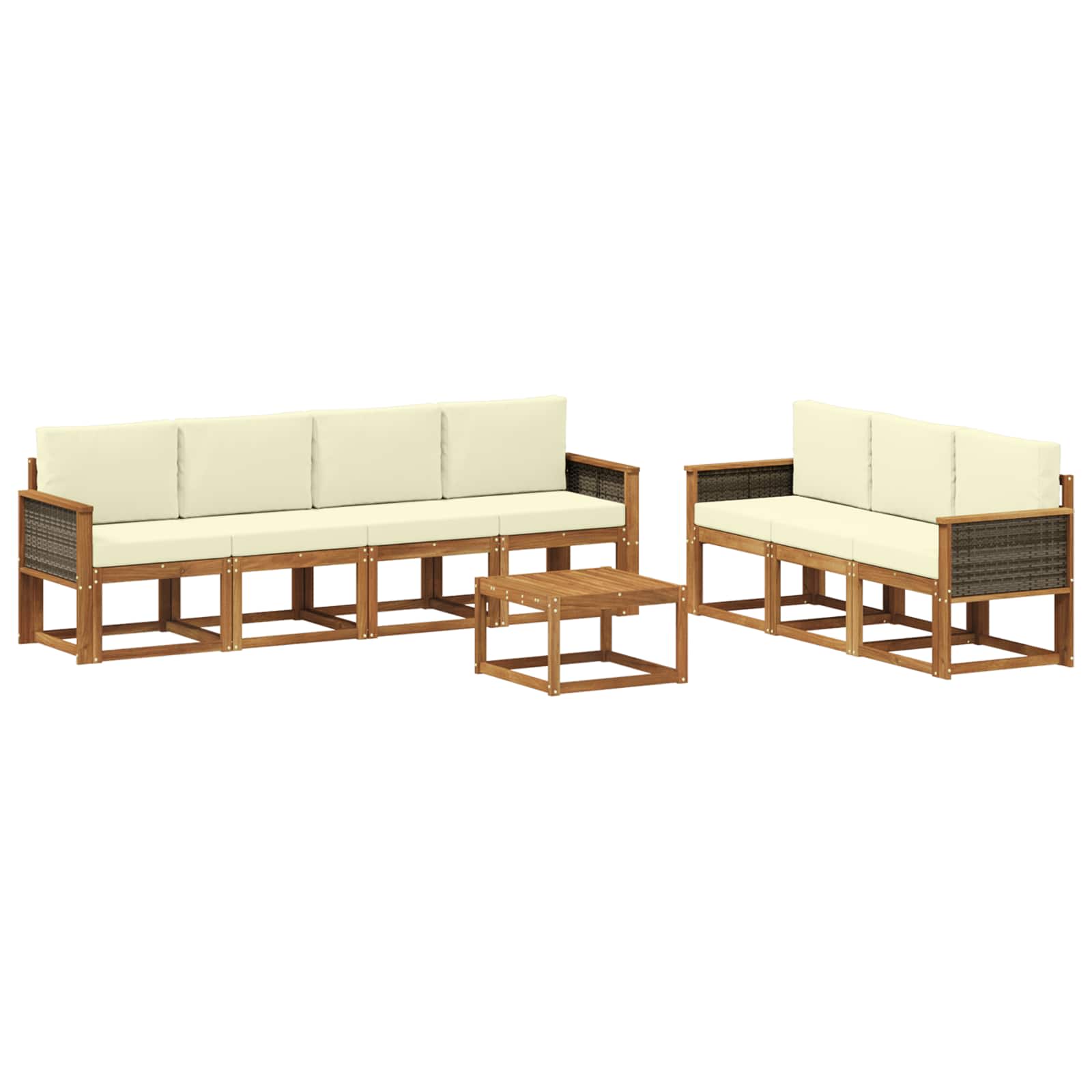 Buiten bankenset met kussen 7 pcs is nu te koop bij PeponiXL, paradijselijk wonen!