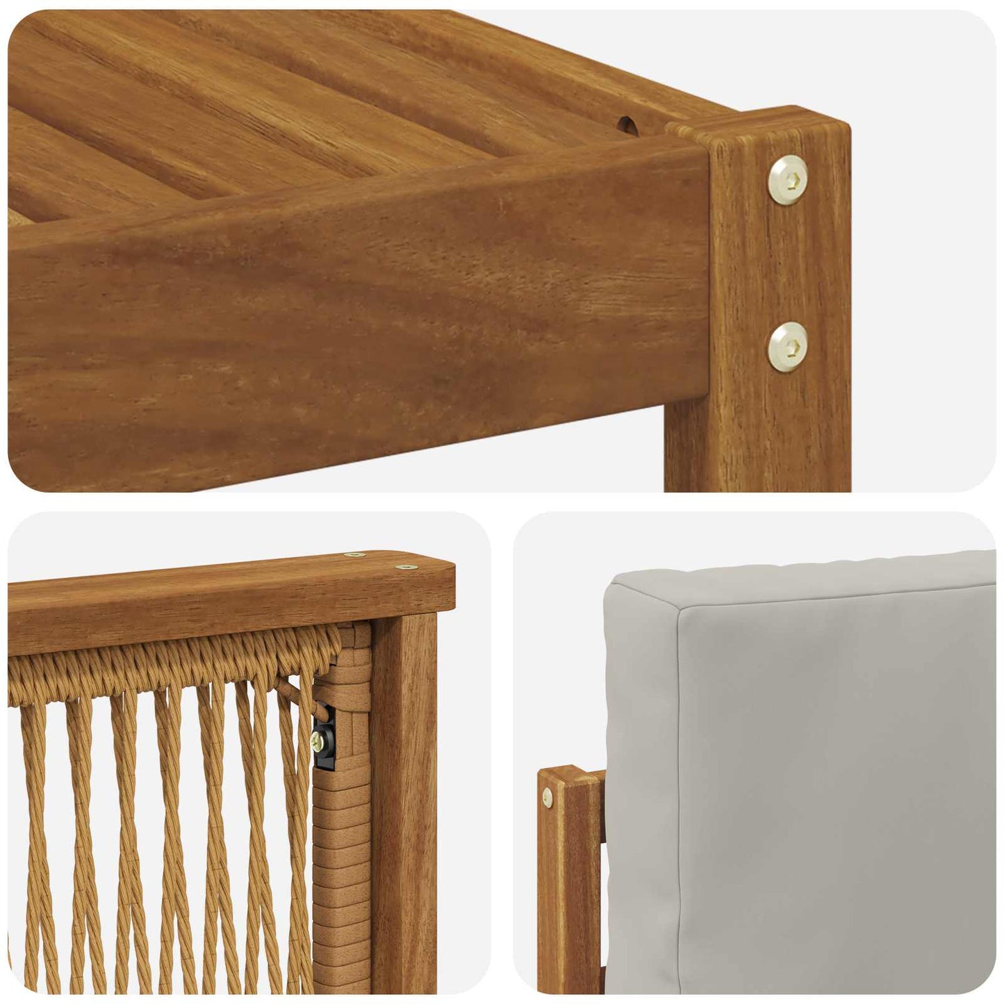 Buiten bankenset 8 pcs Naturel en lichtgrijs Polyester is nu te koop bij PeponiXL, paradijselijk wonen!