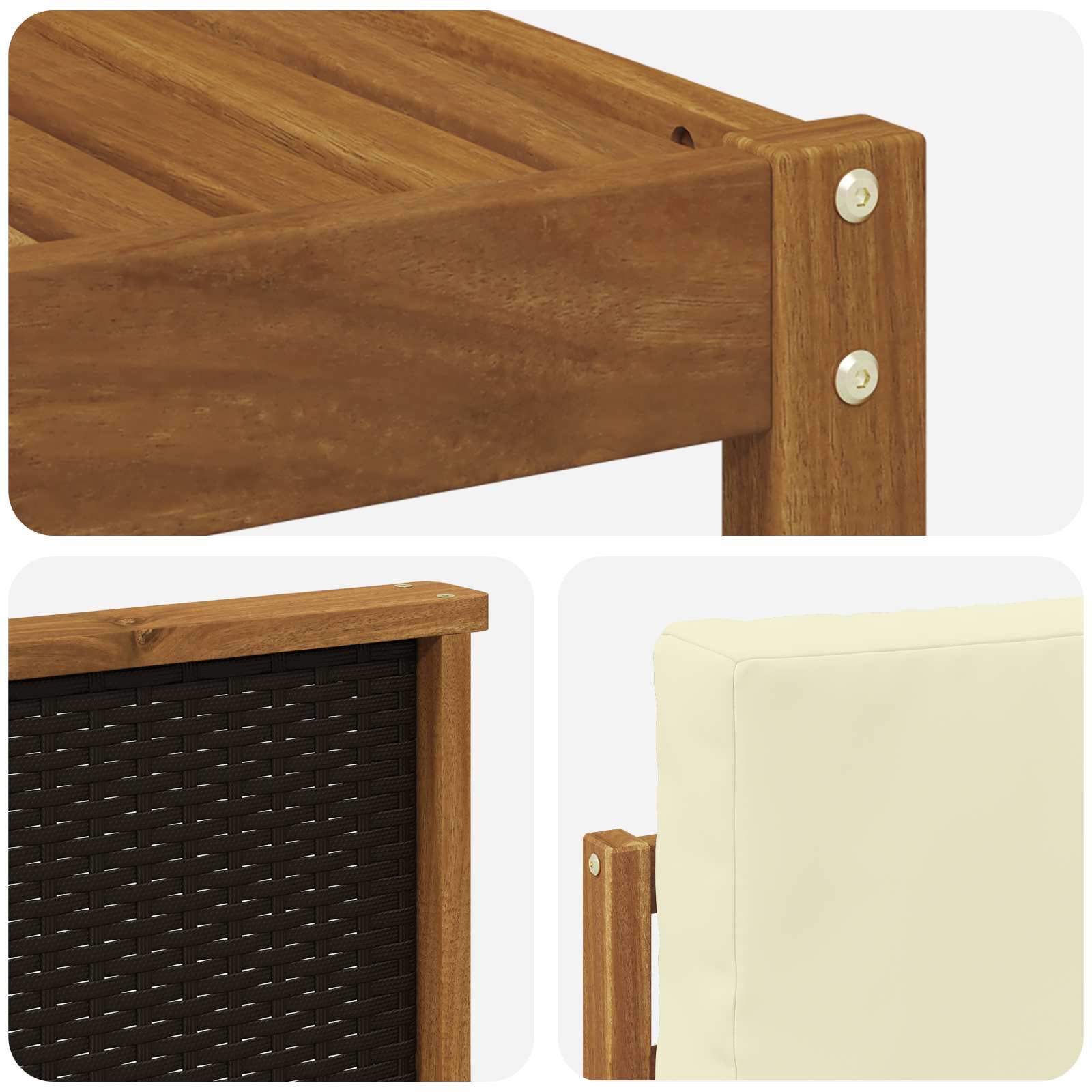 Buiten bankenset met kussen 6 pcs Natuurlijk en Crème is nu te koop bij PeponiXL, paradijselijk wonen!