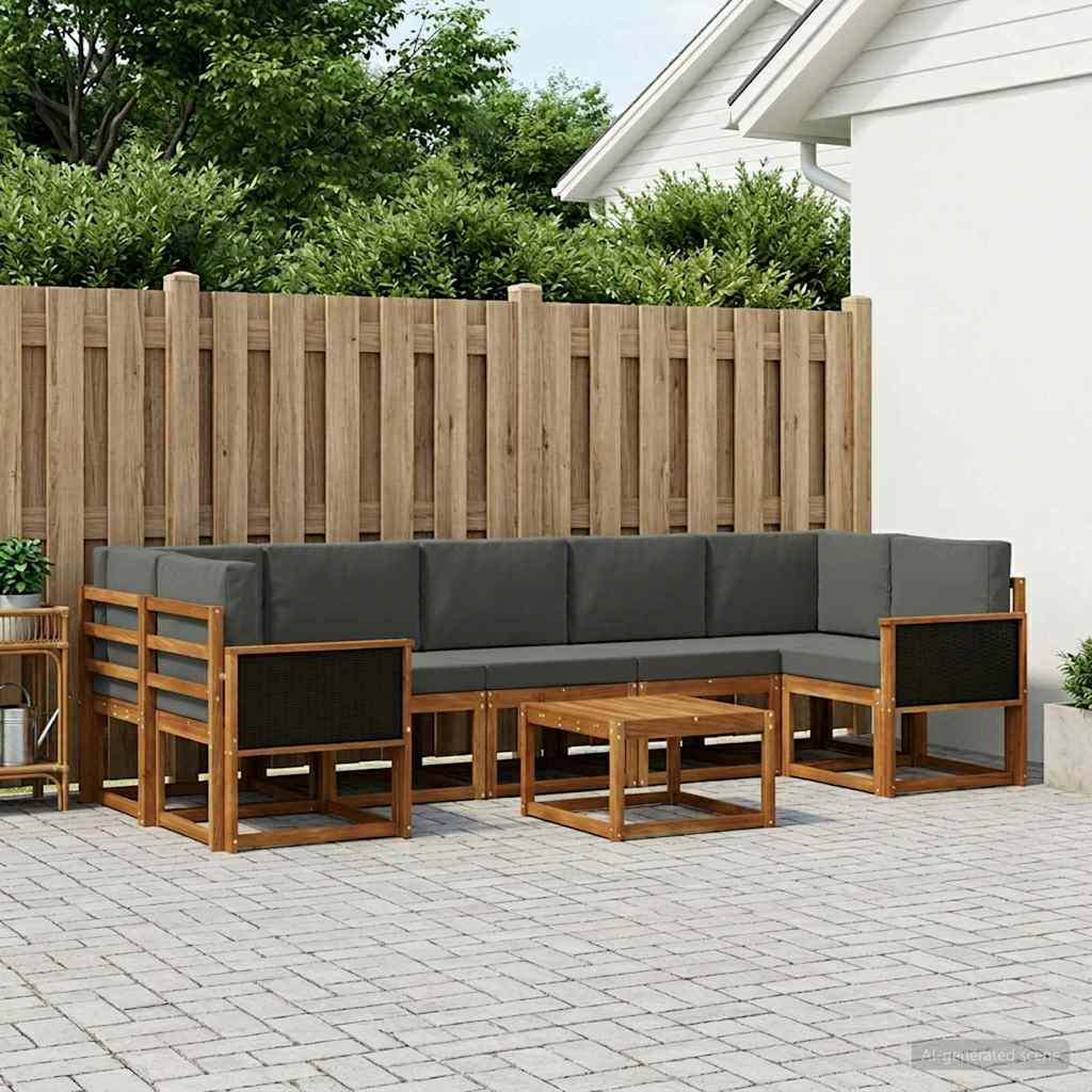 Buiten bankenset met kussen 6 pcs is nu te koop bij PeponiXL, paradijselijk wonen!