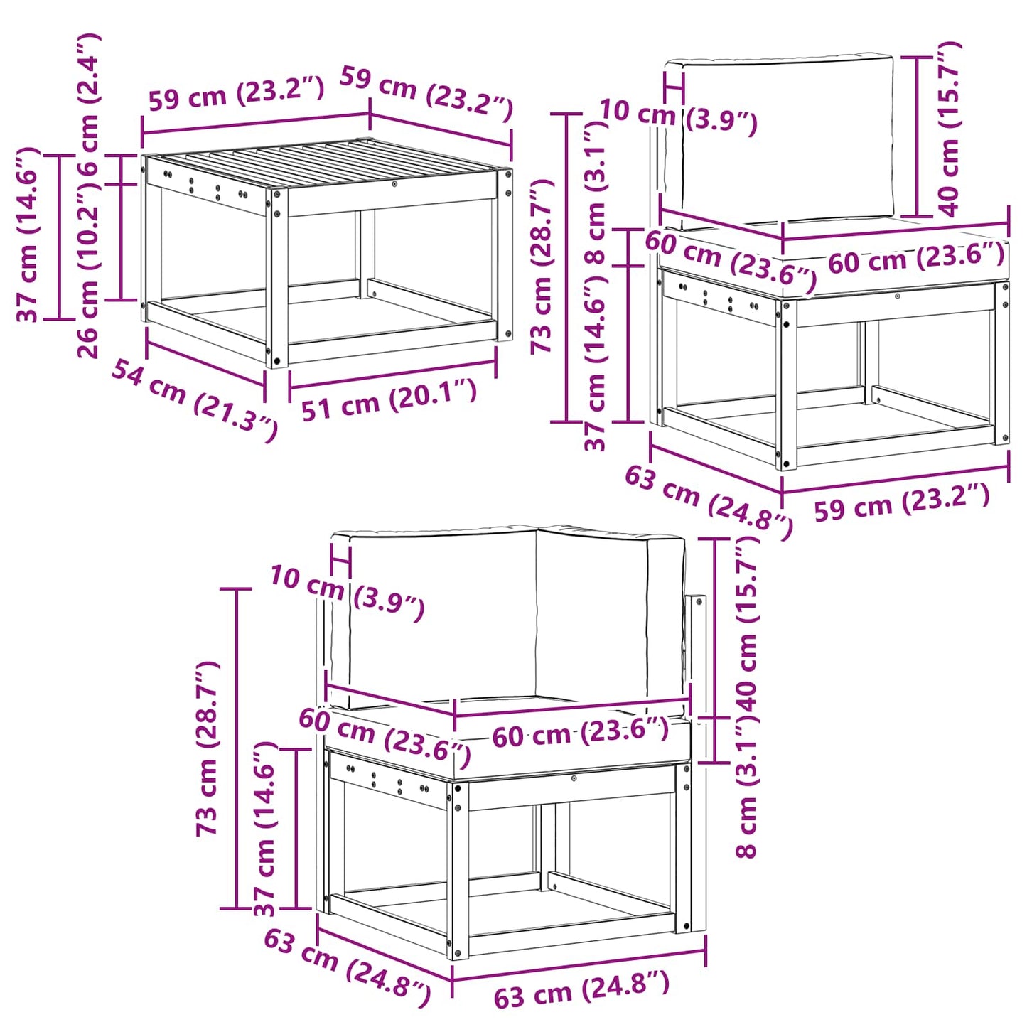 Buiten bankenset met kussen 6 pcs is nu te koop bij PeponiXL, paradijselijk wonen!