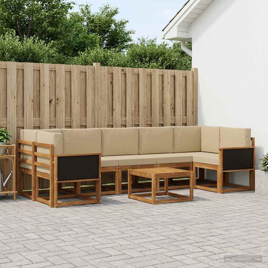 Buiten bankenset met kussen 6 pcs is nu te koop bij PeponiXL, paradijselijk wonen!