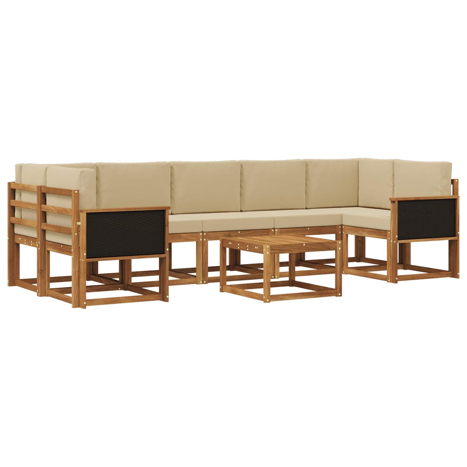 Buiten bankenset met kussen 6 pcs is nu te koop bij PeponiXL, paradijselijk wonen!