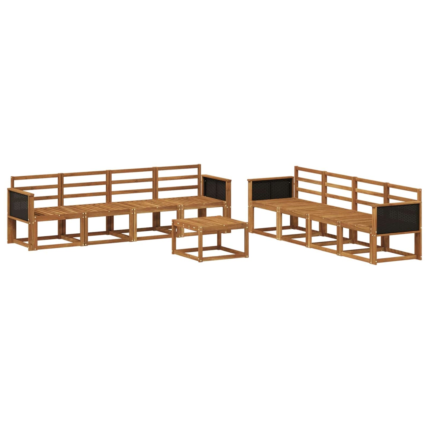 Buiten bankenset 7 pcs Naturel Massief Acaciahout is nu te koop bij PeponiXL, paradijselijk wonen!