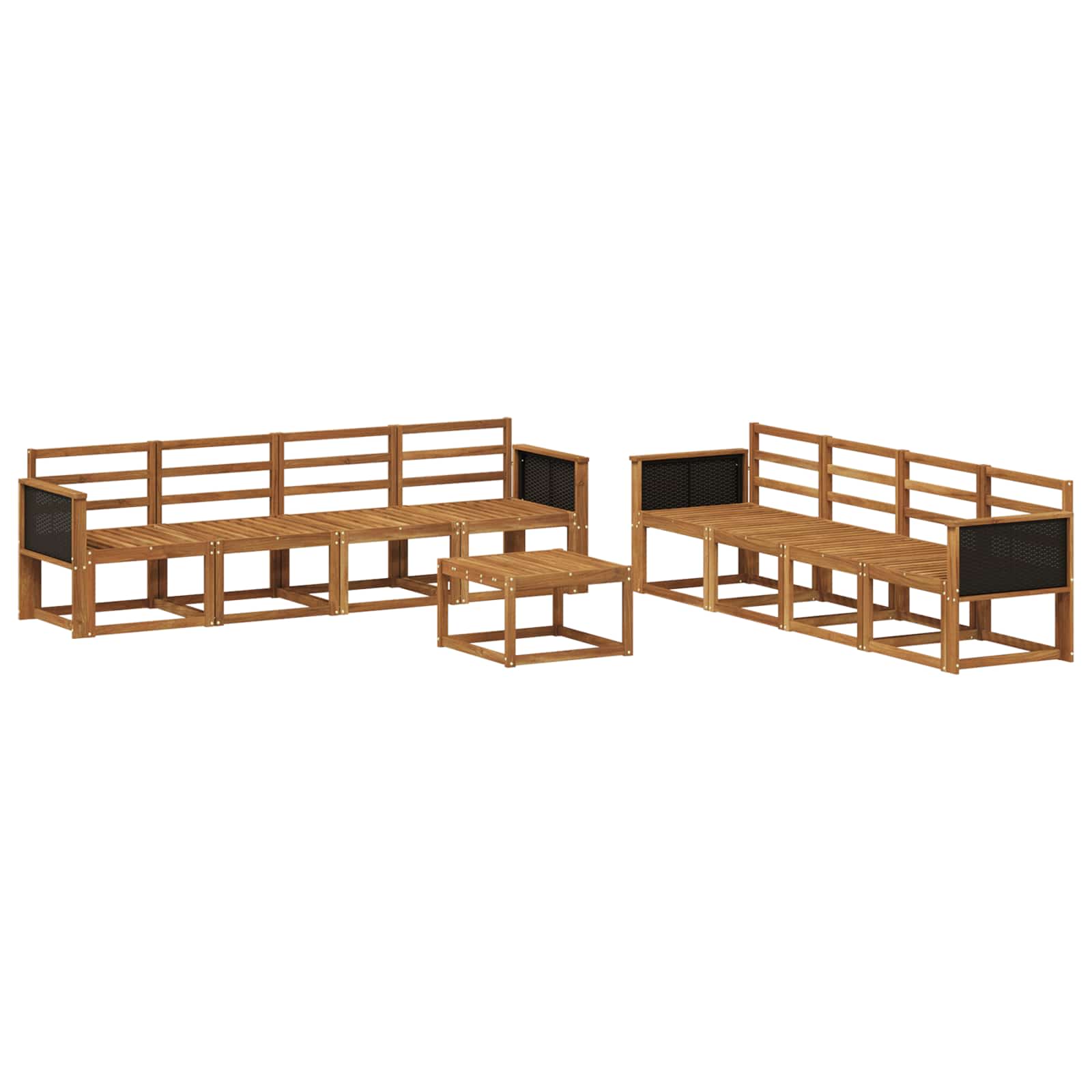 Buiten bankenset 7 pcs Naturel Massief Acaciahout is nu te koop bij PeponiXL, paradijselijk wonen!