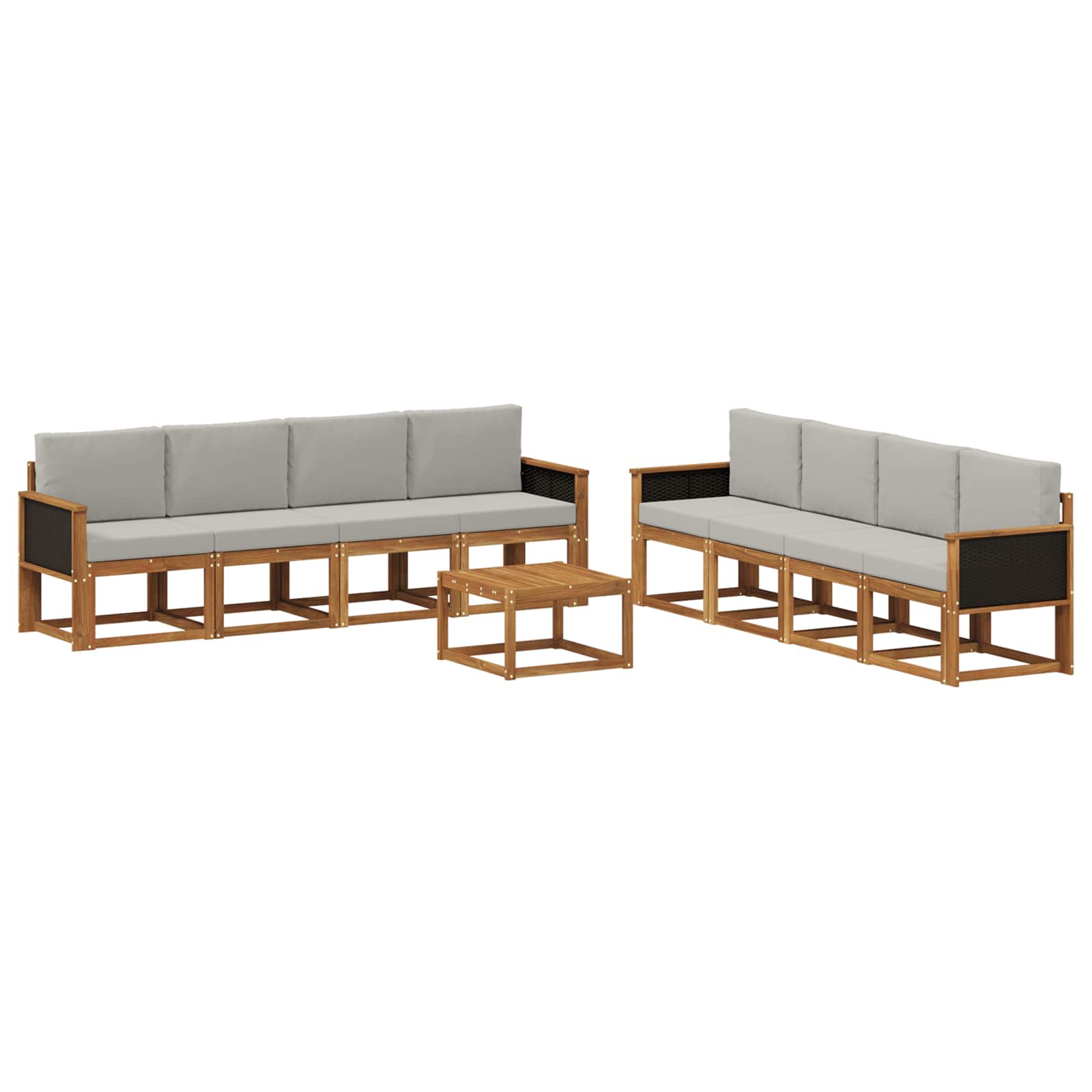 Buiten bankenset met kussen 7 pcs Naturel en lichtgrijs is nu te koop bij PeponiXL, paradijselijk wonen!