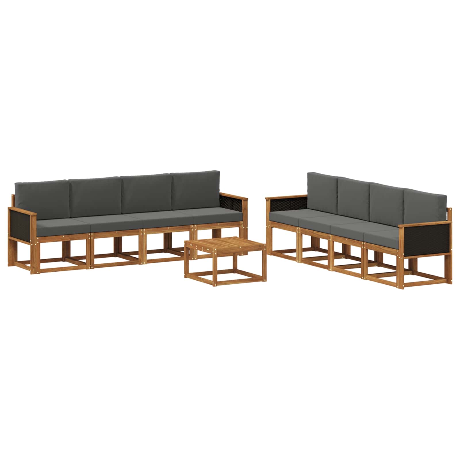 Buiten bankenset met kussen 7 pcs Natuurlijk en Antraciet is nu te koop bij PeponiXL, paradijselijk wonen!