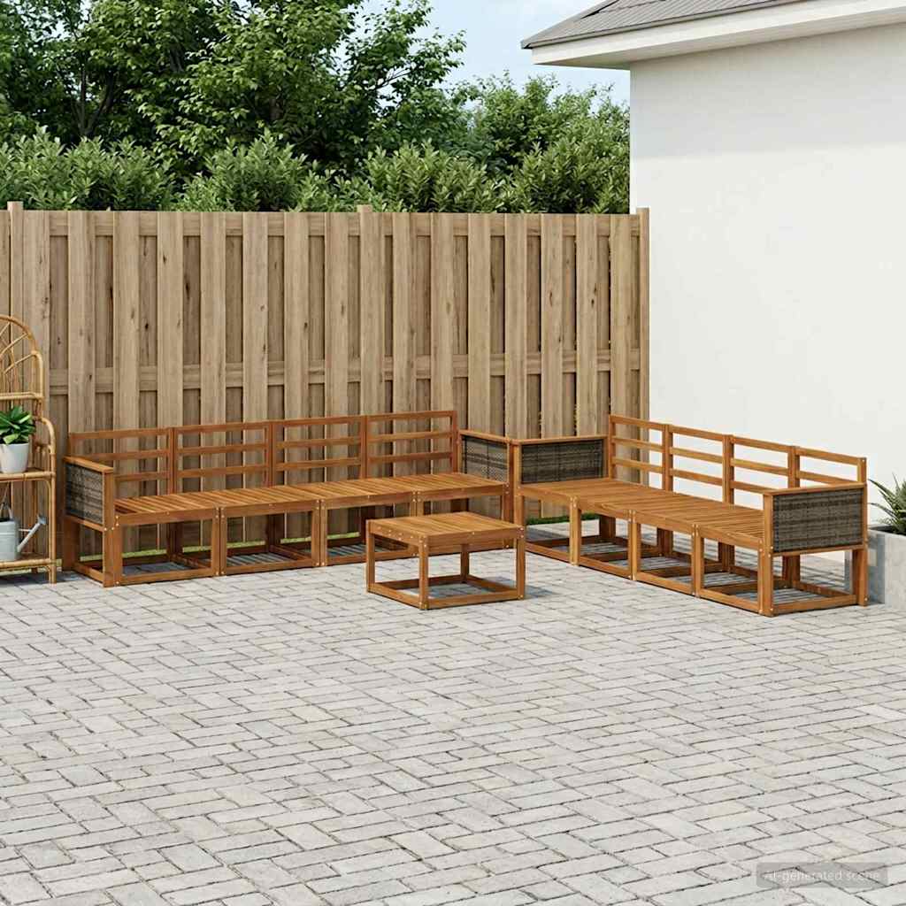 Buiten bankenset 7 pcs Naturel Massief Acaciahout is nu te koop bij PeponiXL, paradijselijk wonen!