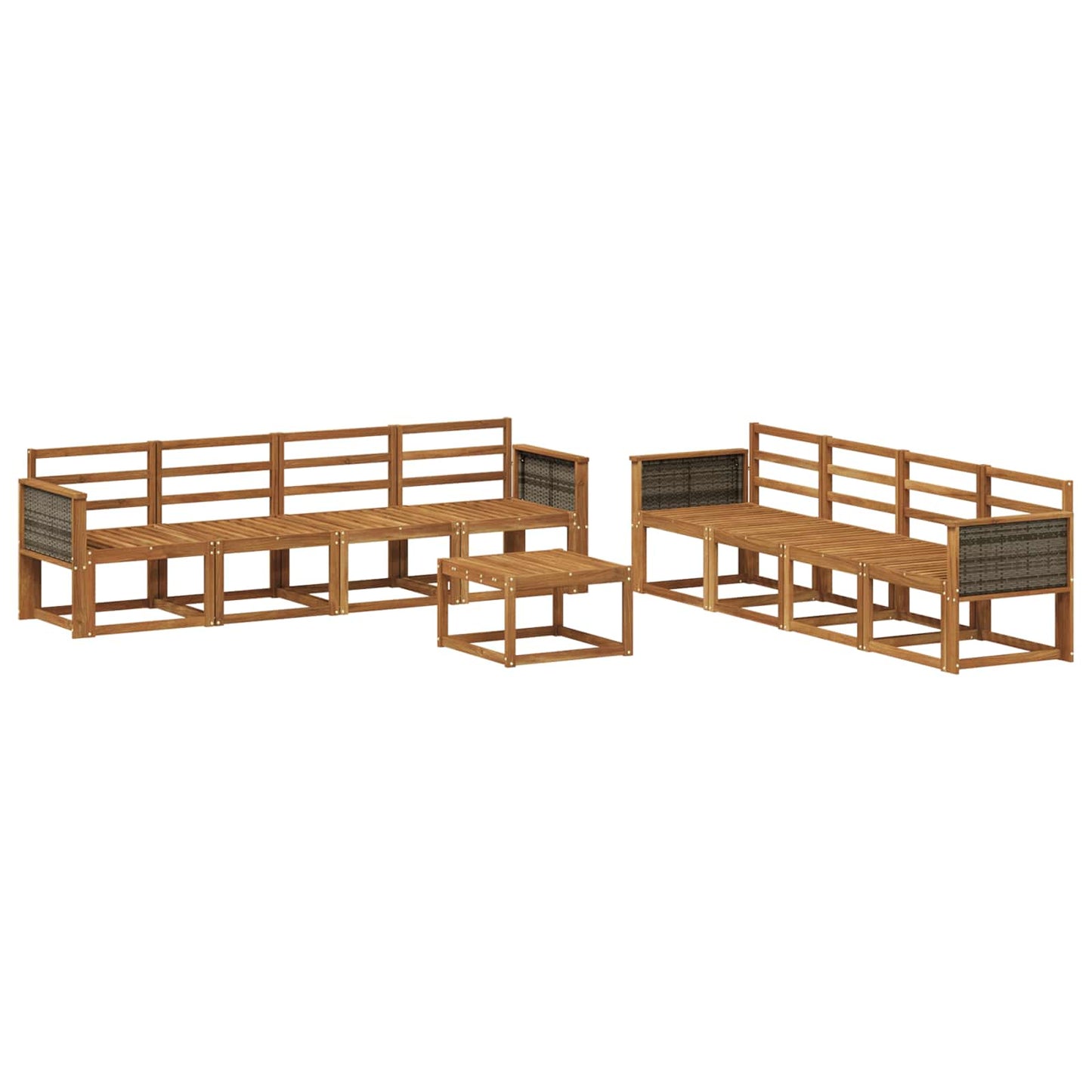 Buiten bankenset 7 pcs Naturel Massief Acaciahout is nu te koop bij PeponiXL, paradijselijk wonen!