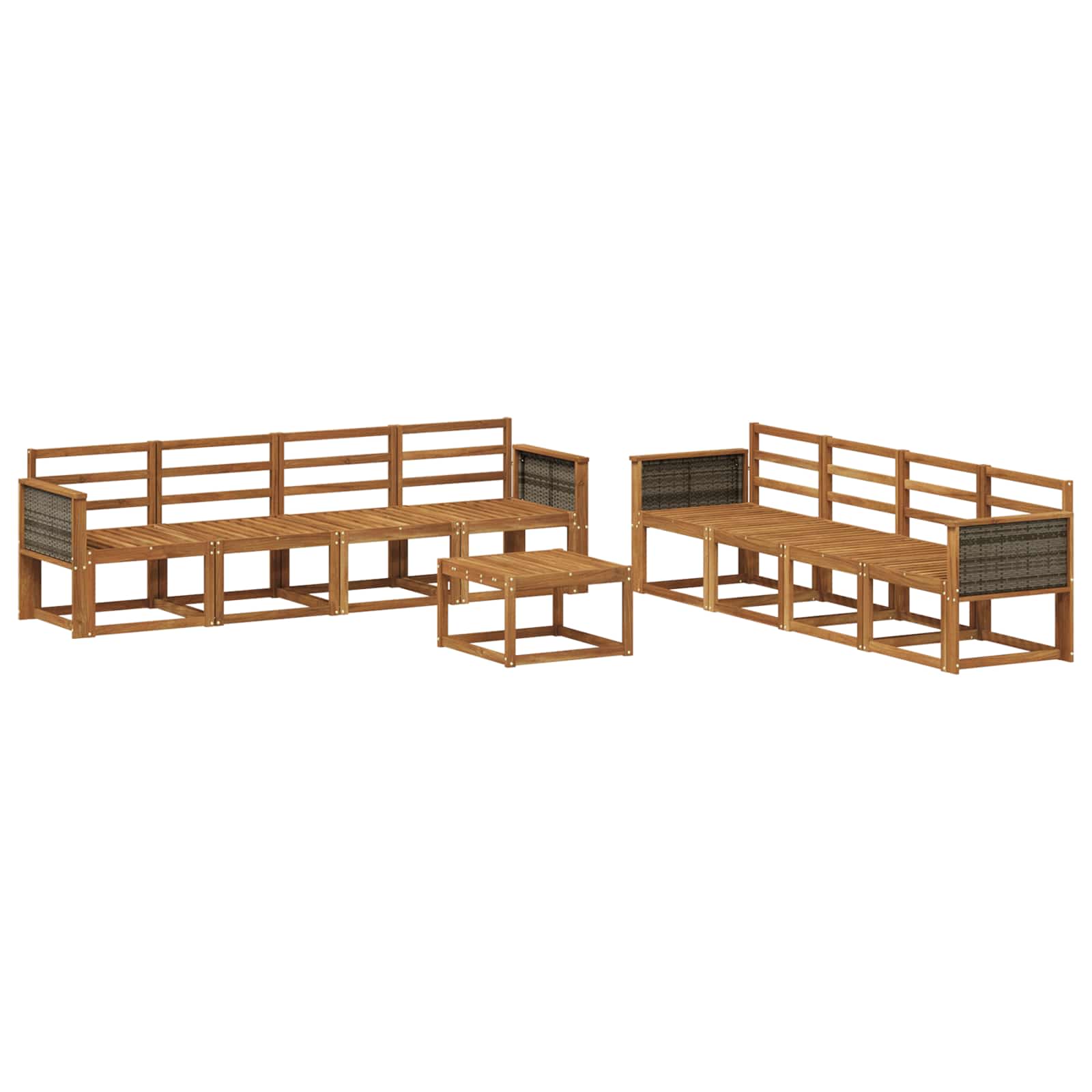 Buiten bankenset 7 pcs Naturel Massief Acaciahout is nu te koop bij PeponiXL, paradijselijk wonen!