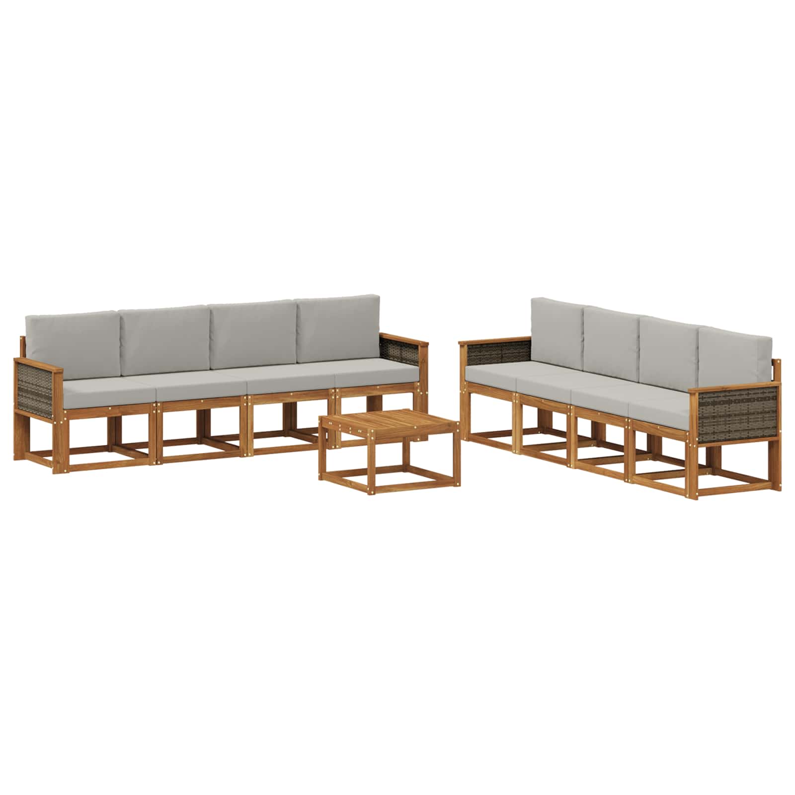 Buiten bankenset met kussen 7 pcs Naturel en lichtgrijs is nu te koop bij PeponiXL, paradijselijk wonen!