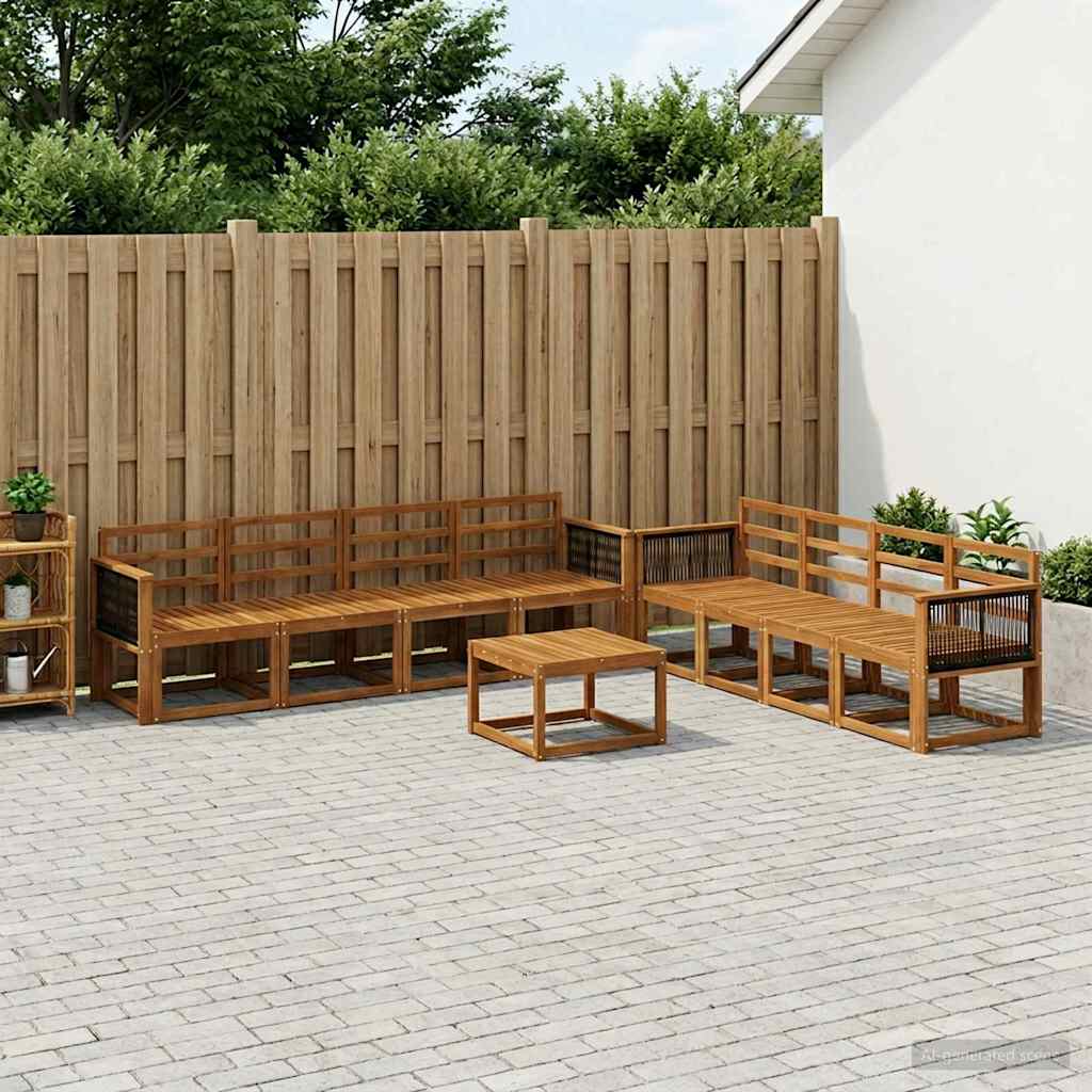Buiten bankenset 7 pcs Naturel Massief Acaciahout is nu te koop bij PeponiXL, paradijselijk wonen!