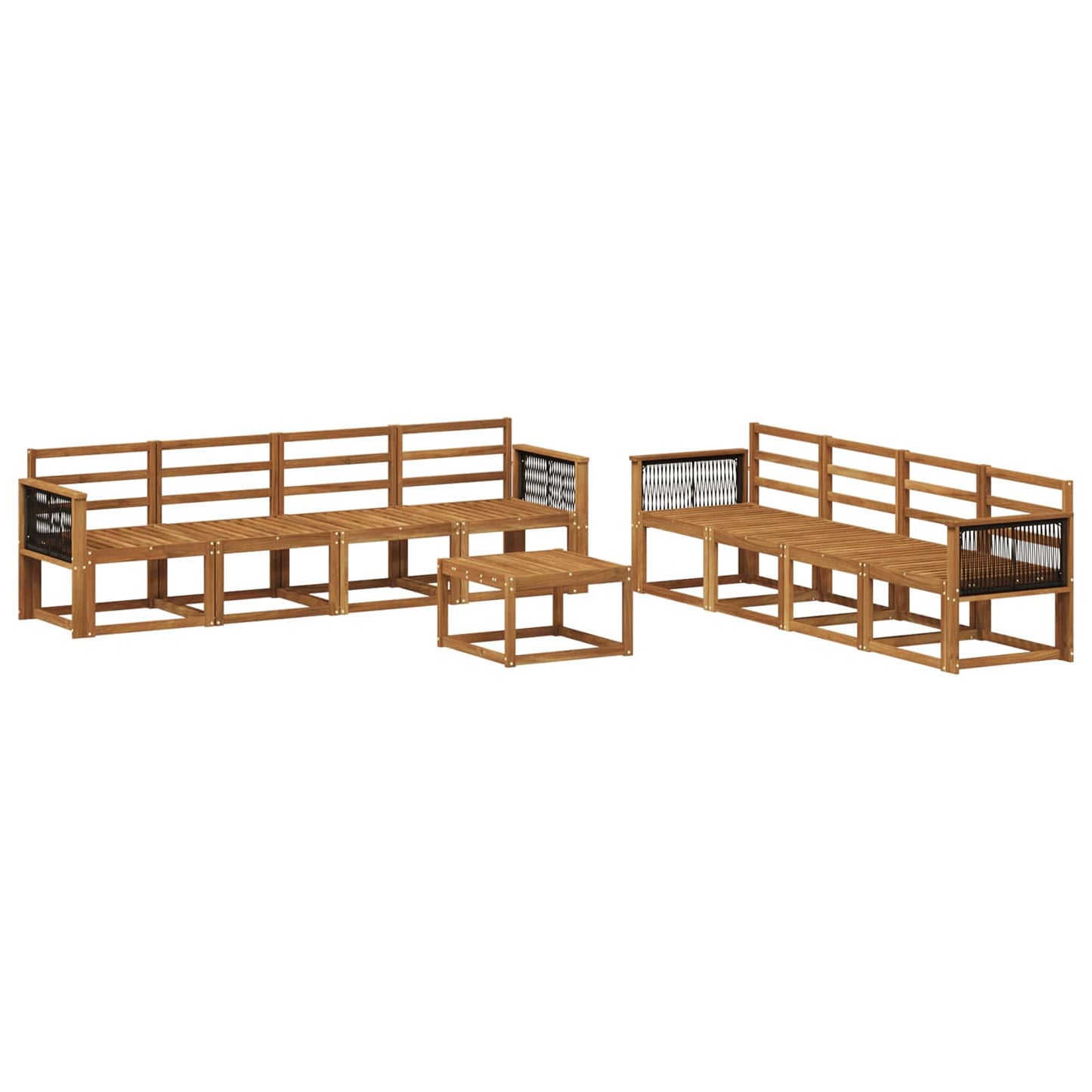 Buiten bankenset 7 pcs Naturel Massief Acaciahout is nu te koop bij PeponiXL, paradijselijk wonen!