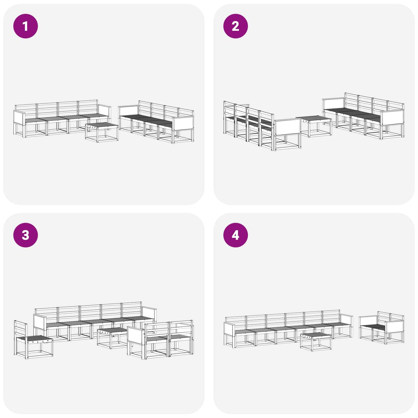 Buiten bankenset 7 pcs Naturel Massief Acaciahout is nu te koop bij PeponiXL, paradijselijk wonen!