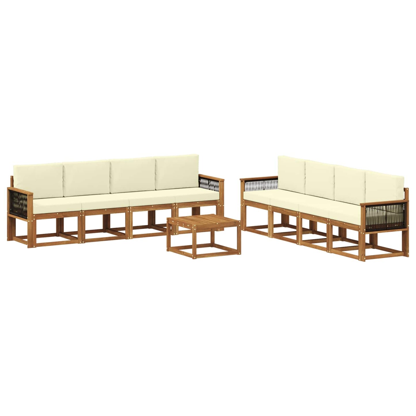 Buiten bankenset met kussen 7 pcs Natuurlijk en Crème is nu te koop bij PeponiXL, paradijselijk wonen!